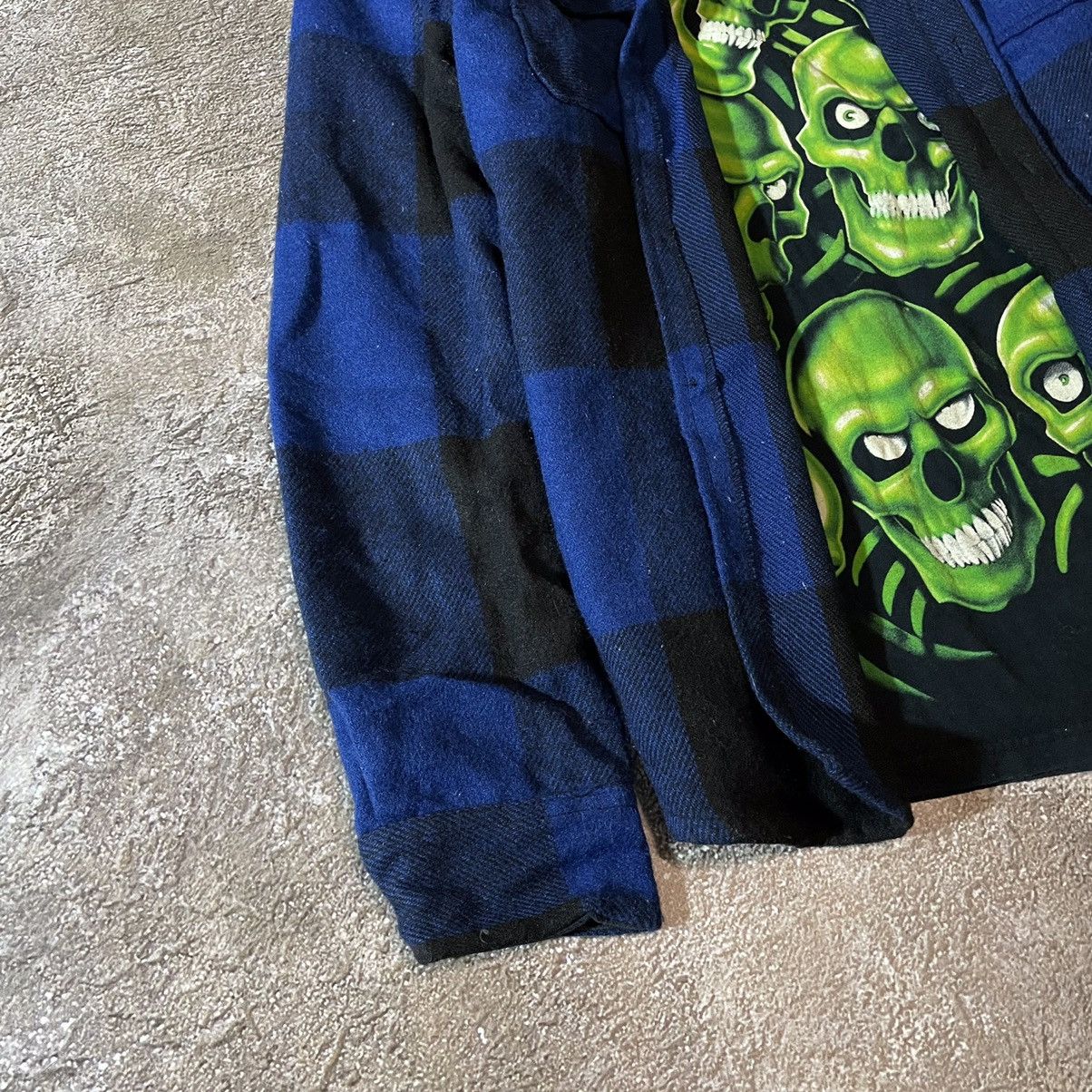 Vintage Vintage 90s Y2K Navy Graphic Jacket Skull Streetwear Skate L Size US L / EU 52-54 / 3 - 3 Thumbnail