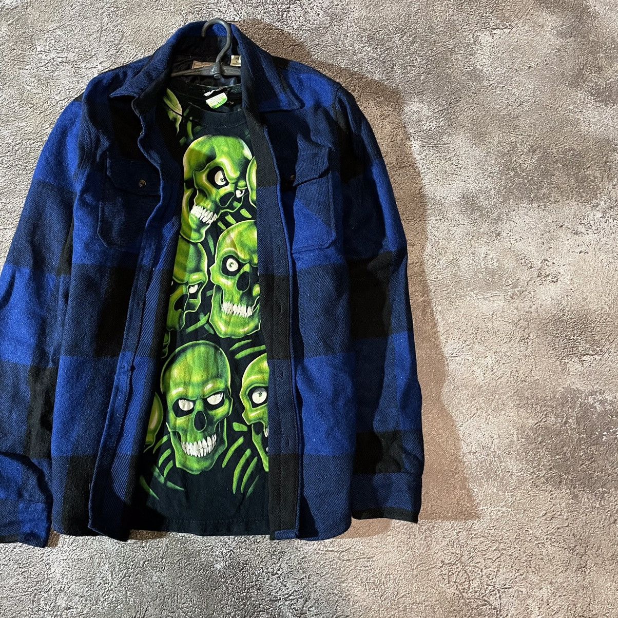 Vintage Vintage 90s Y2K Navy Graphic Jacket Skull Streetwear Skate L Size US L / EU 52-54 / 3 - 2 Thumbnail