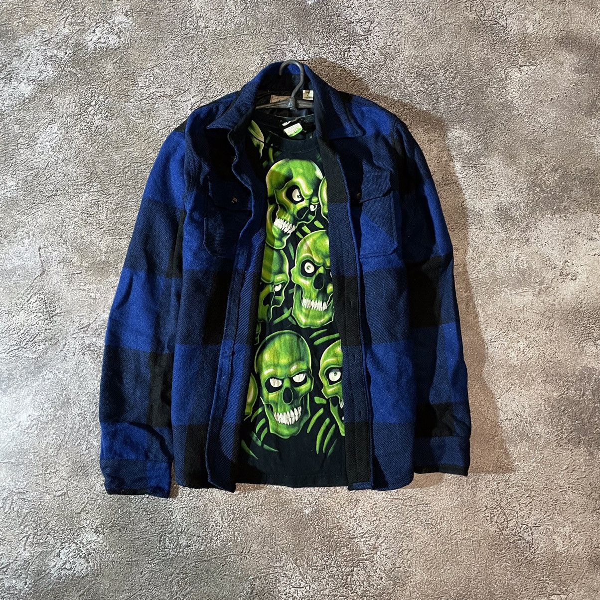Vintage Vintage 90s Y2K Navy Graphic Jacket Skull Streetwear Skate L Size US L / EU 52-54 / 3 - 1 Thumbnail