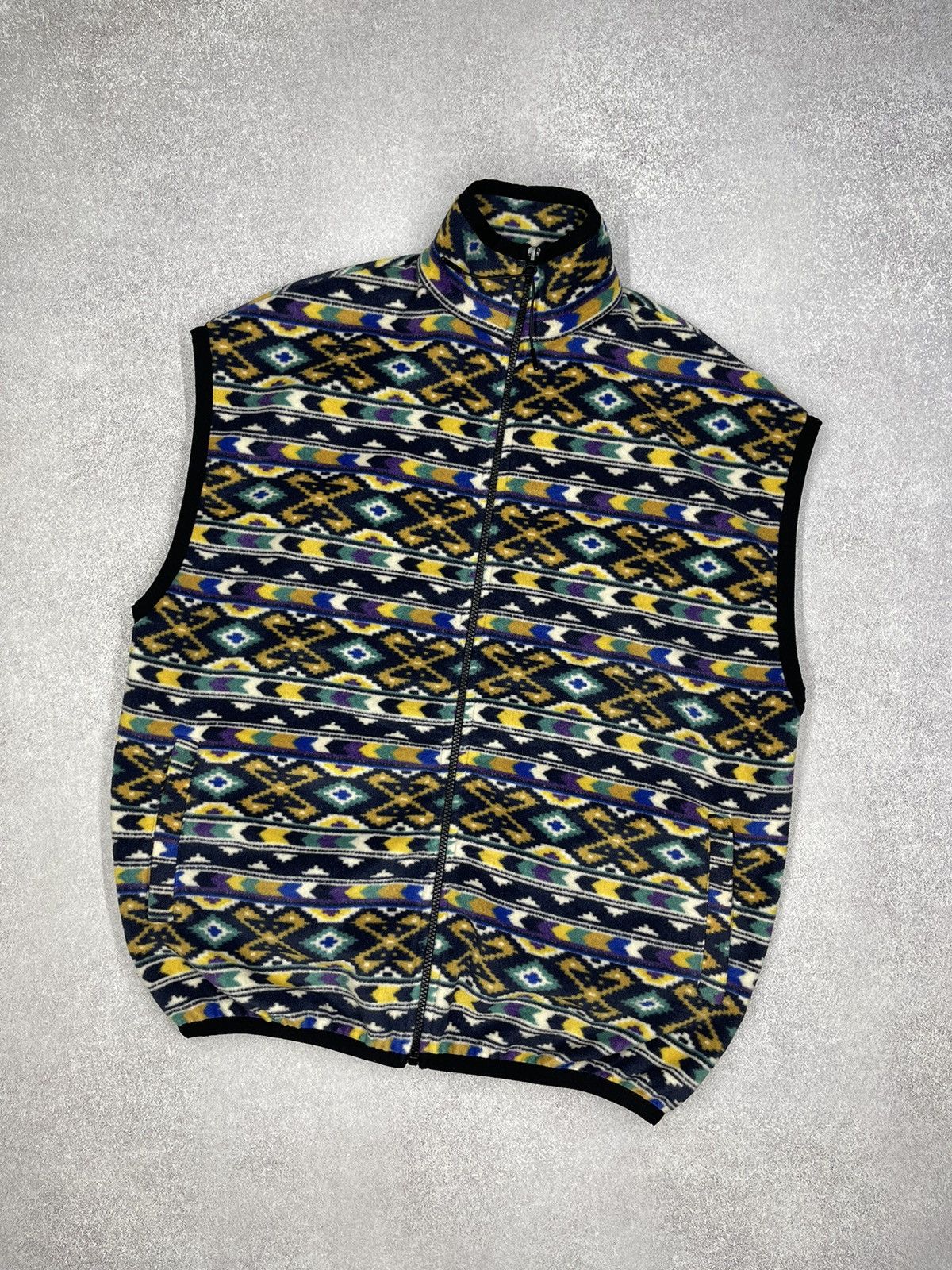Mens Asos DESIGN oversized fleece Vest Jacket Over Print
