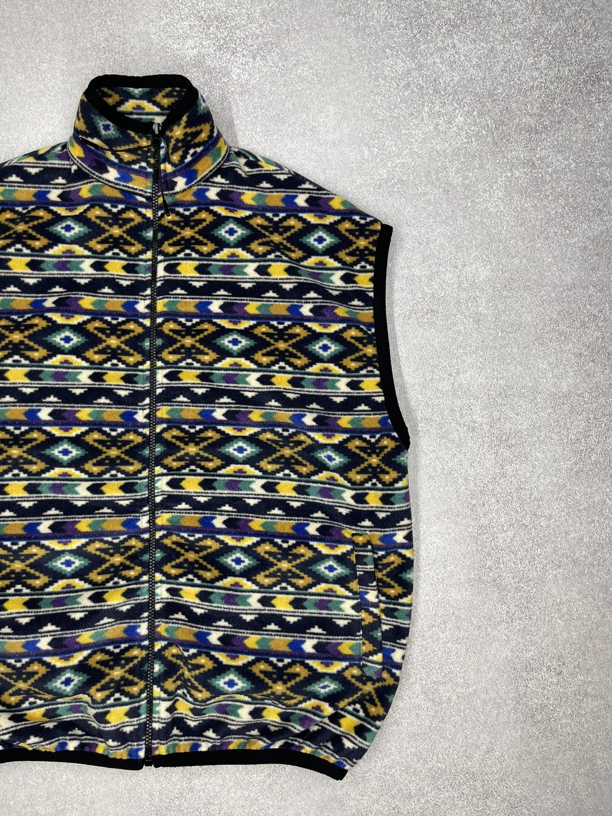 Asos Mens Asos DESIGN oversized fleece Vest Jacket Over Print Size US S / EU 44-46 / 1 - 4 Thumbnail