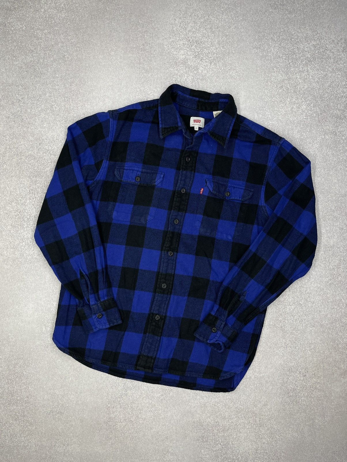 Levi's × Levi's Vintage Clothing × Vintage Mens Levis Shirt Into a Cage Blue Y2K Vintage Size S Size US S / EU 44-46 / 1 - 1 Thumbnail