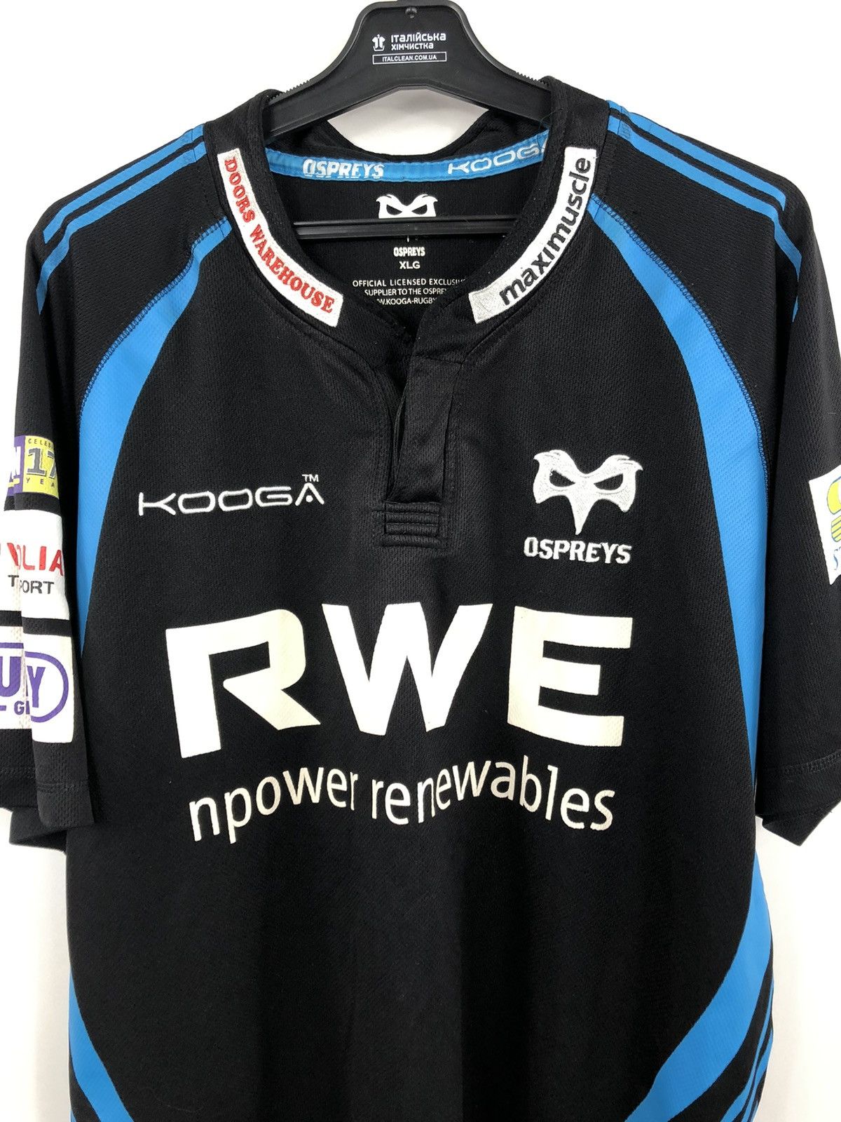 Osprey × Vintage Kooga Ospreys Rugby Jersey T-Shirt Black/Blue Size XL Size US XL / EU 56 / 4 - 4 Thumbnail