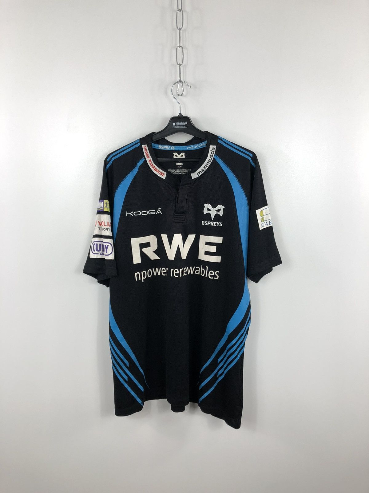 Osprey × Vintage Kooga Ospreys Rugby Jersey T-Shirt Black/Blue Size XL Size US XL / EU 56 / 4 - 1 Thumbnail