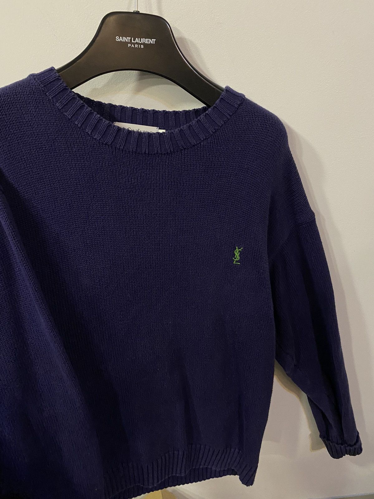 Yves Saint Laurent Navy YSL Sweater Knit Vintage Yves Saint Laurent Sweatshirt Size US M / EU 48-50 / 2 - 4 Thumbnail