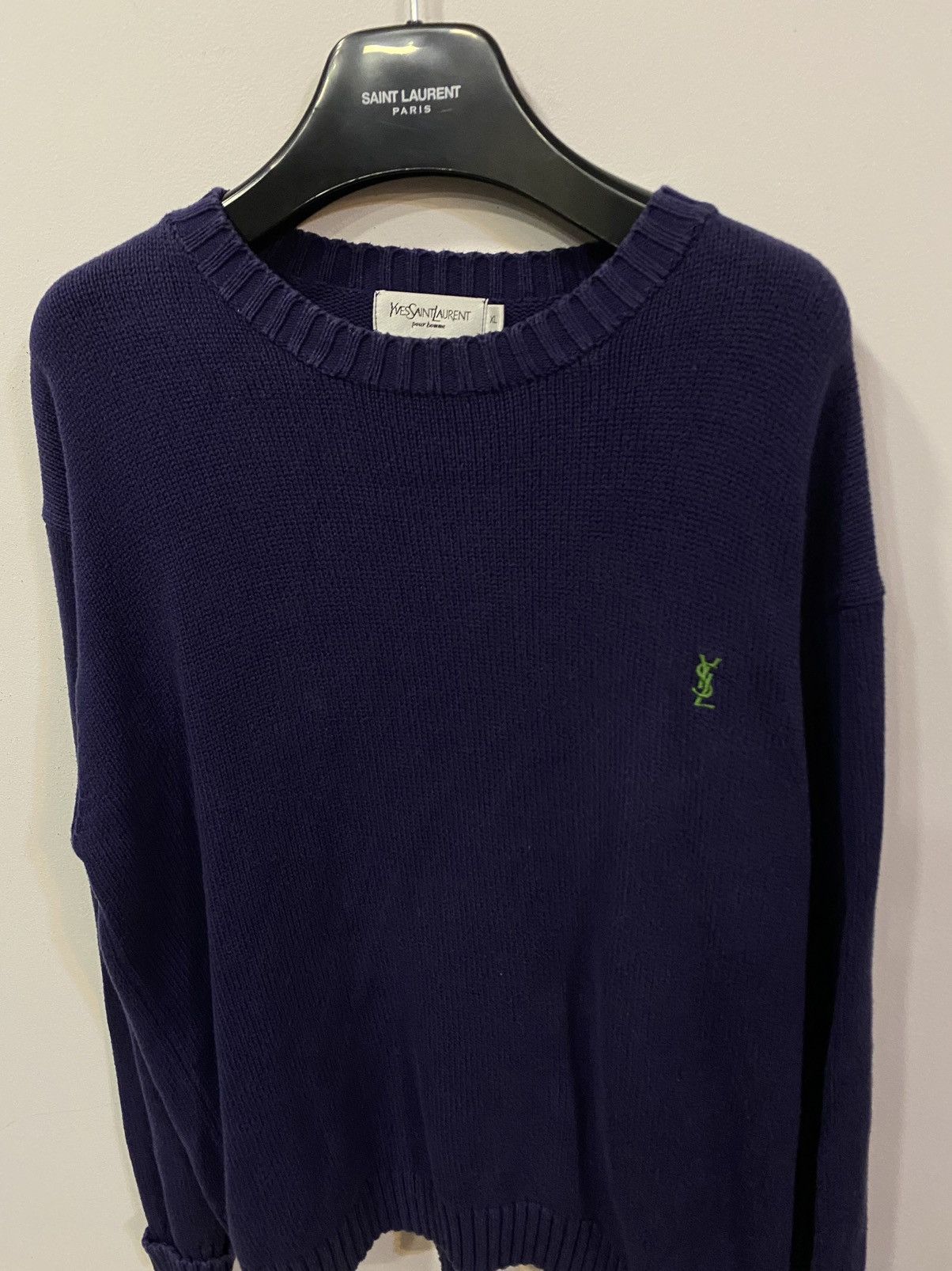 Yves Saint Laurent Navy YSL Sweater Knit Vintage Yves Saint Laurent Sweatshirt Size US M / EU 48-50 / 2 - 12 Thumbnail