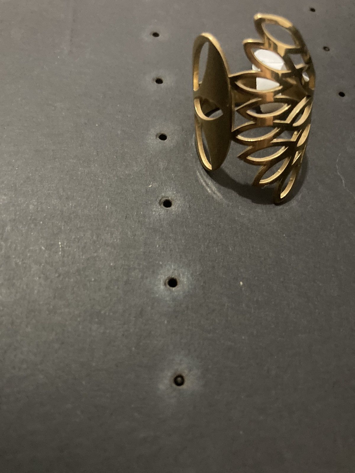 Jewelry Gold plated abstract leaf stainless steel ring Size ONE SIZE - 2 Thumbnail