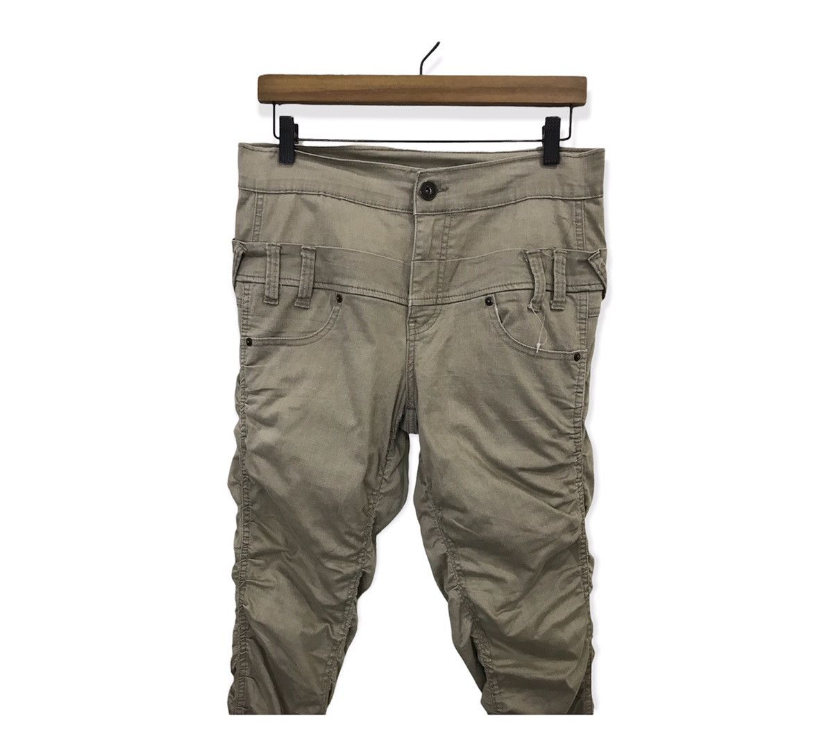 Japanese Brand Japanese Brand Twisted Leg Double Waist Style Trousers Pant Size US 31 - 2 Thumbnail