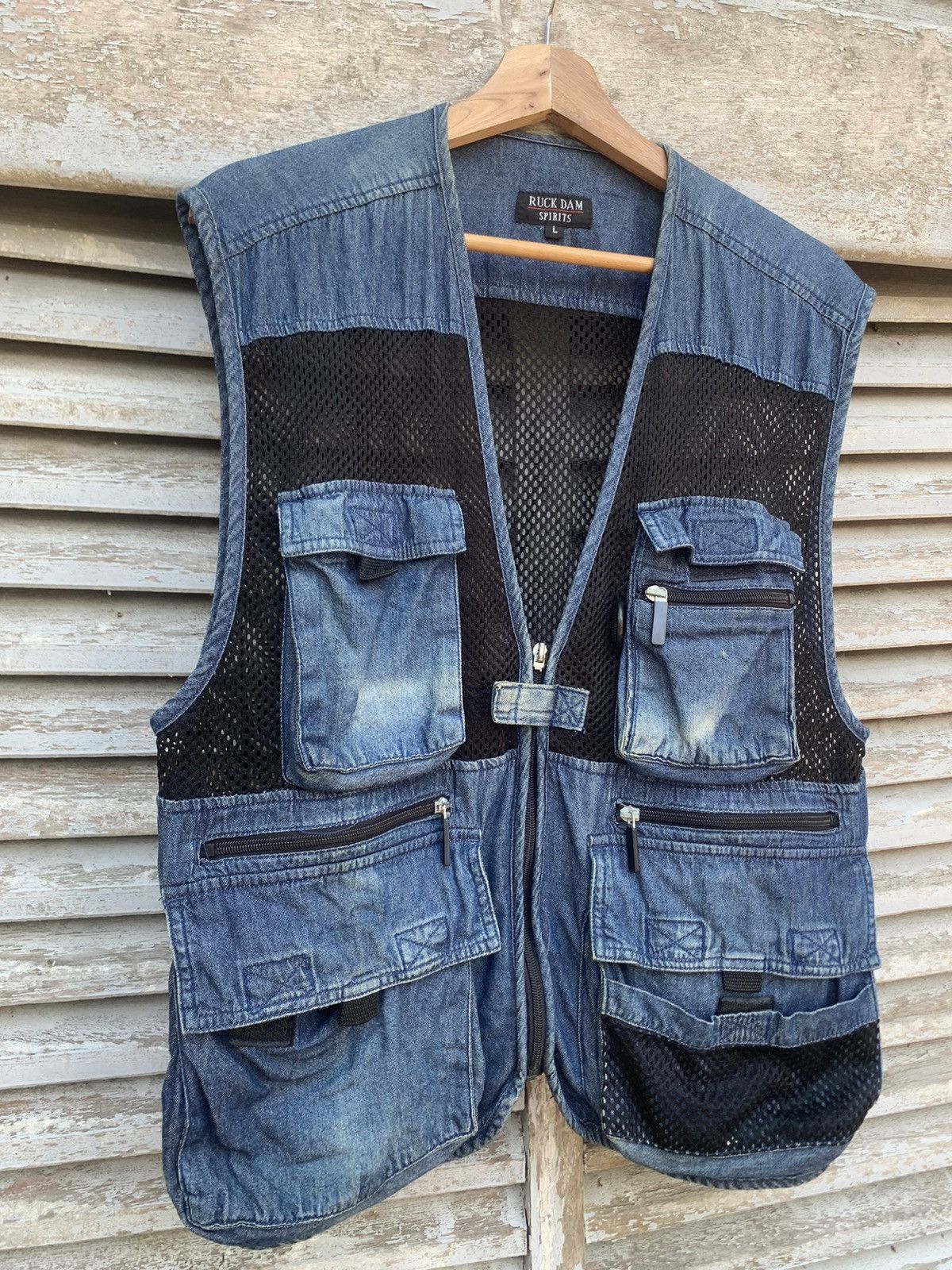 Vintage 👹VINTAGE DENIM TACTICAL VEST Size US M / EU 48-50 / 2 - 6 Thumbnail