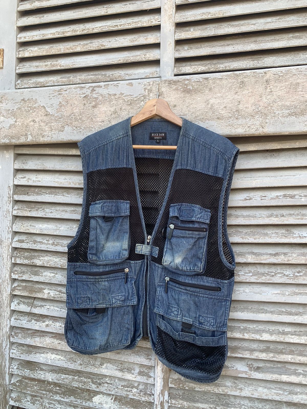 Vintage 👹VINTAGE DENIM TACTICAL VEST Size US M / EU 48-50 / 2 - 1 Thumbnail