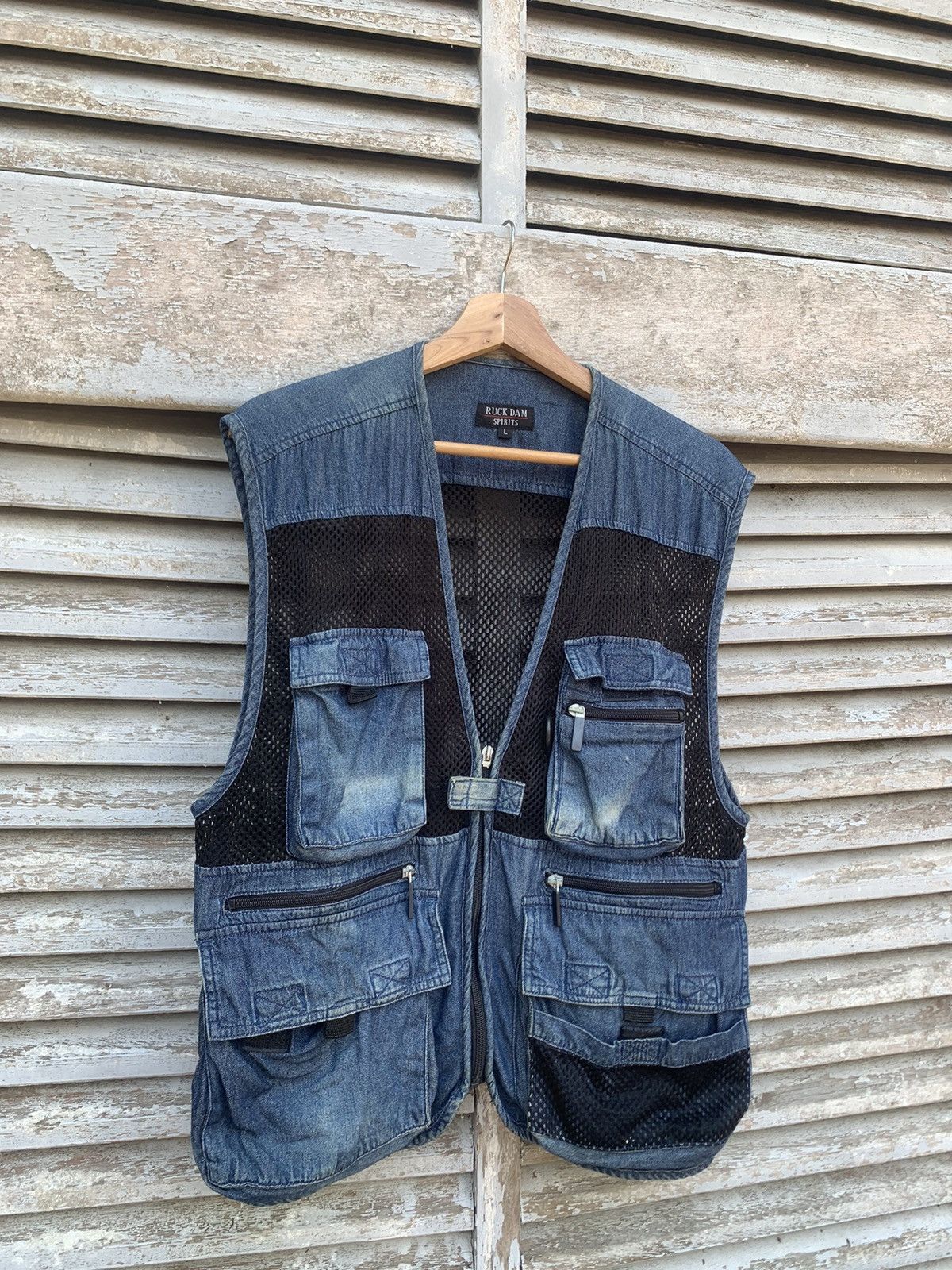 Vintage 👹VINTAGE DENIM TACTICAL VEST Size US M / EU 48-50 / 2 - 3 Thumbnail
