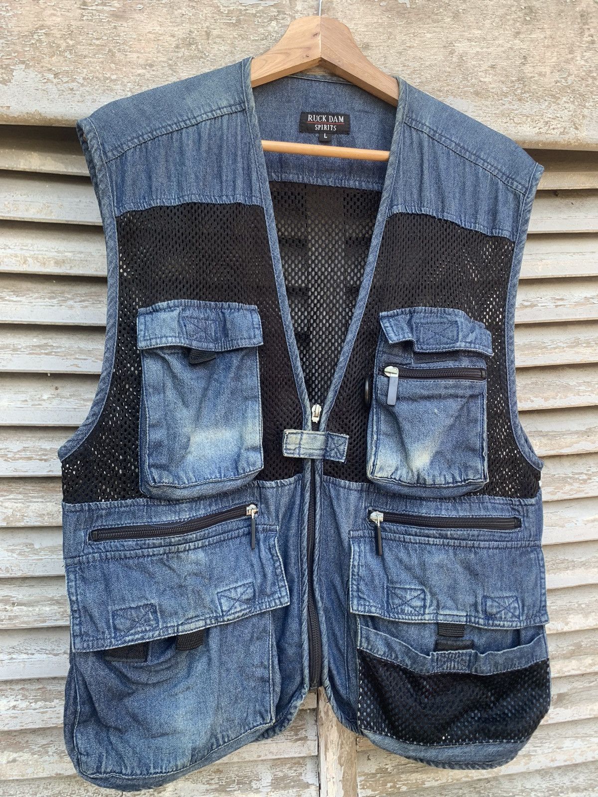 Vintage 👹VINTAGE DENIM TACTICAL VEST Size US M / EU 48-50 / 2 - 5 Thumbnail