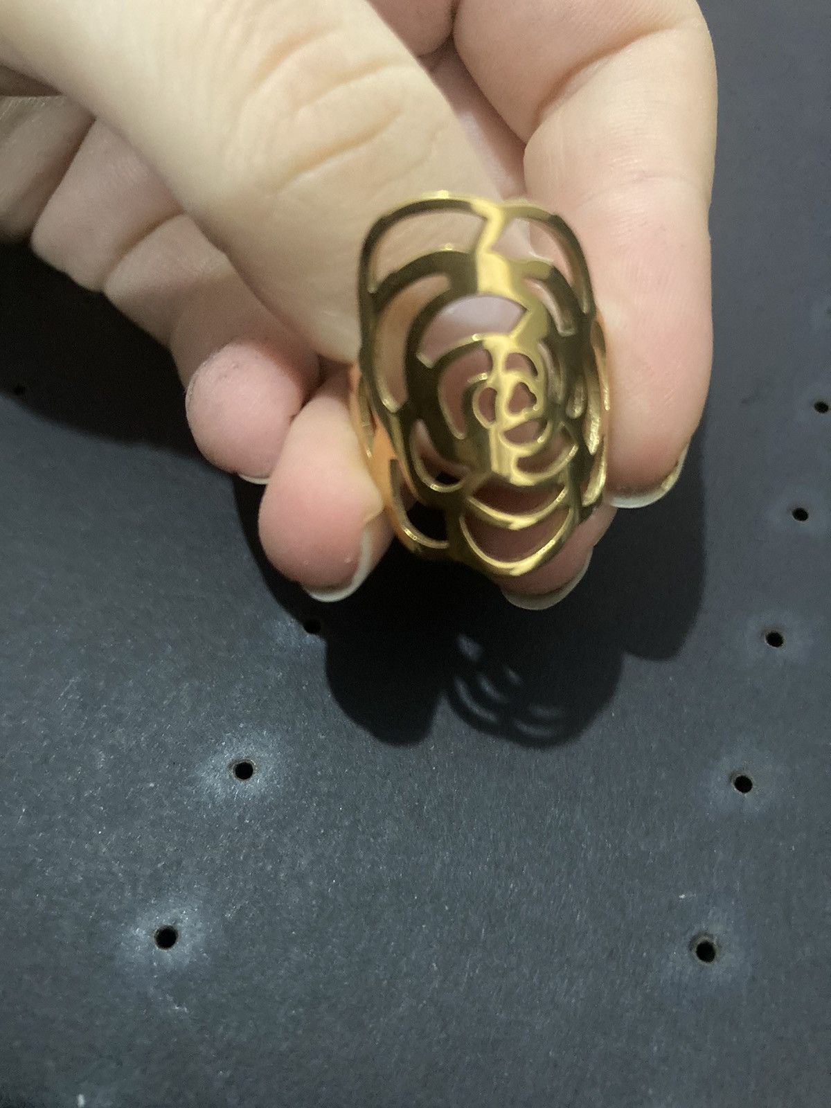 Jewelry Gold plated stainless steel rose ring Size ONE SIZE - 1 Thumbnail