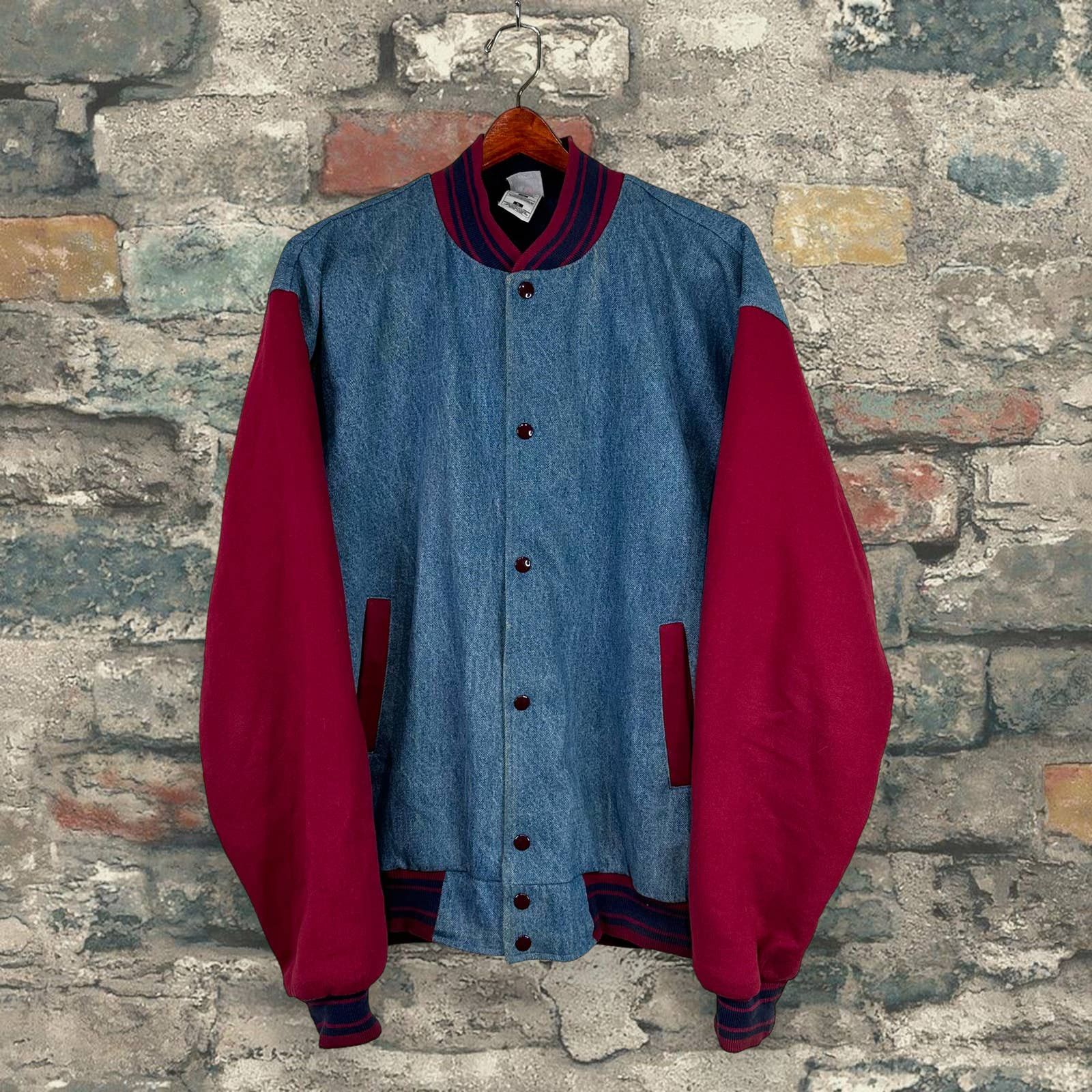 Flocked Denim Bomber
