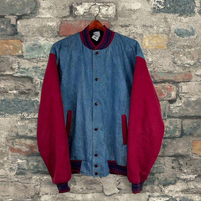 Vintage Vintage Denim Bomber Jacket Medium Fruit of the Loom 90s Grailed