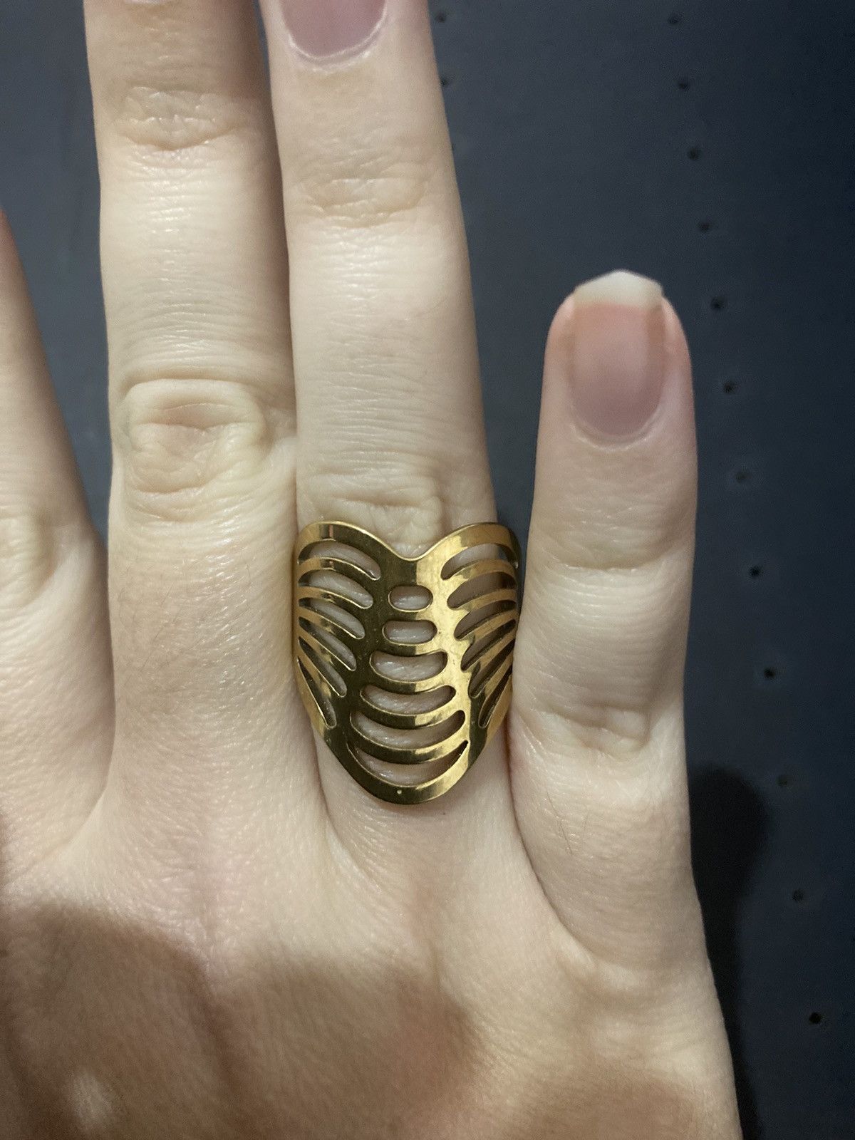 Jewelry Gold plated stainless steel intricately designed ring Size ONE SIZE - 2 Thumbnail