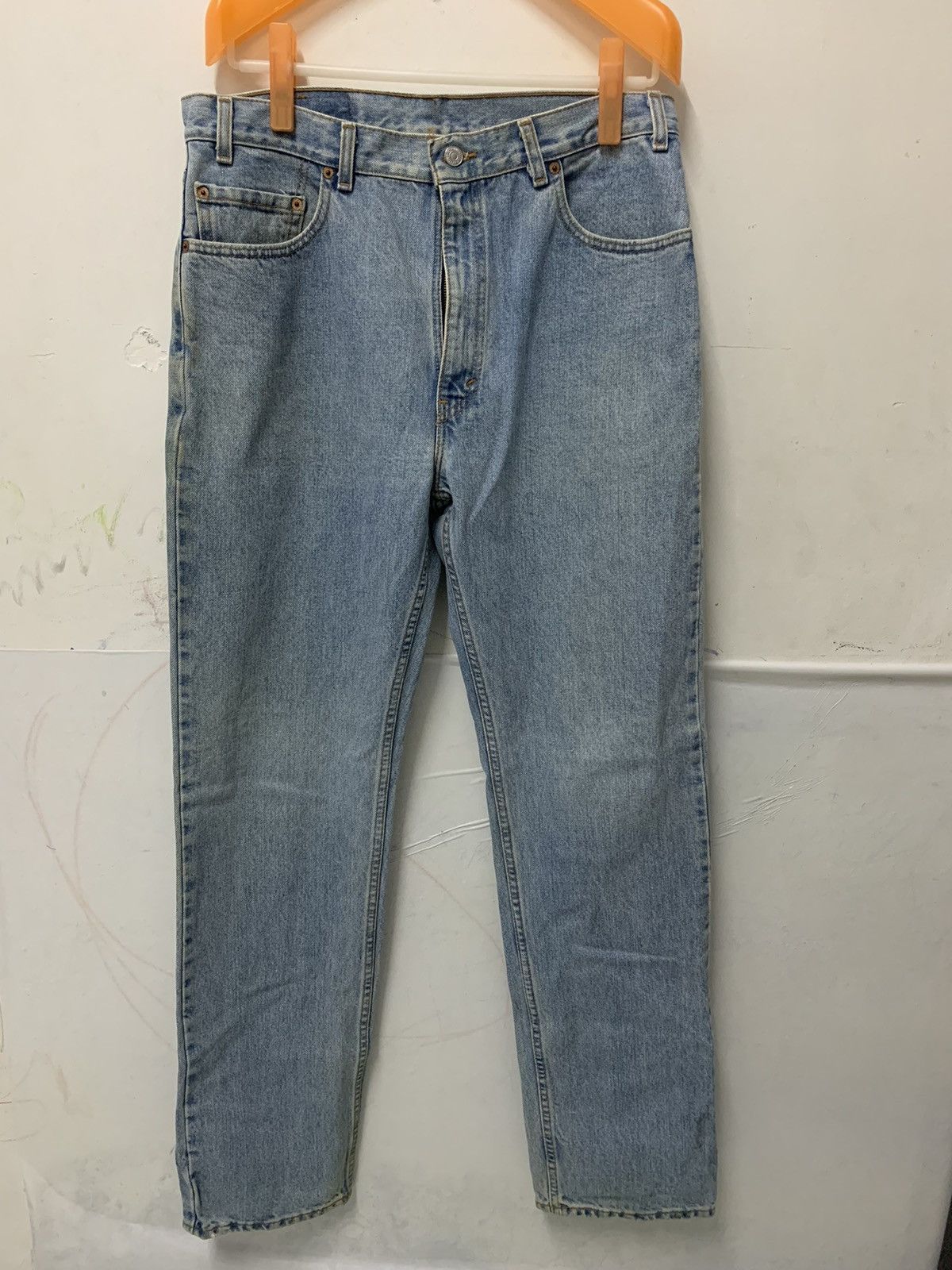 image of Hysteric Glamour x Jean Vintage Levis 505 Regular Fit Straight Leg Denim Jeans in Light Blue Wash (
