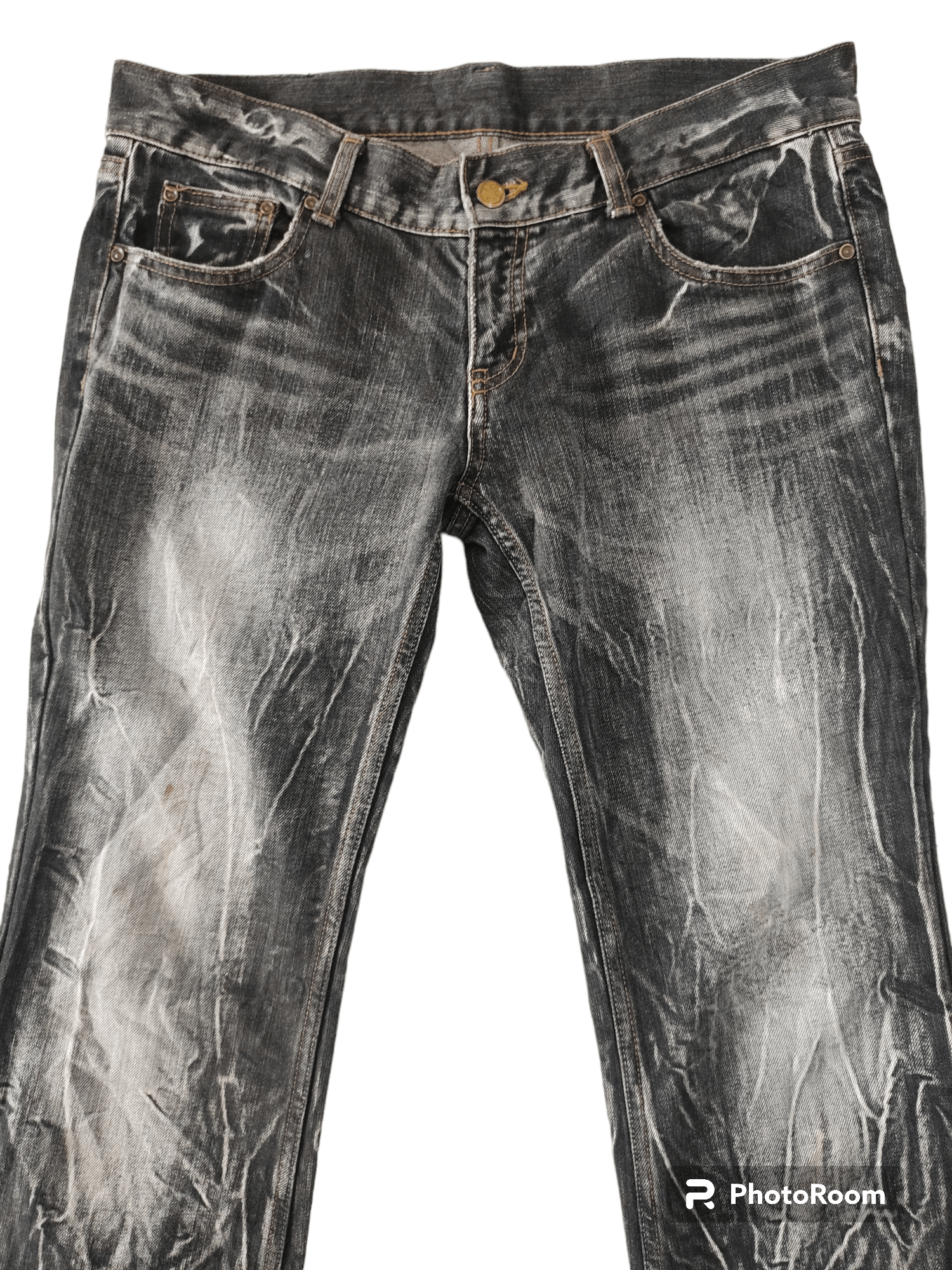 Japanese Brand × Tribal Streetwear Thunder Whiskers Low Rise Distressed Flare Jeans Size US 32 / EU 48 - 6 Thumbnail