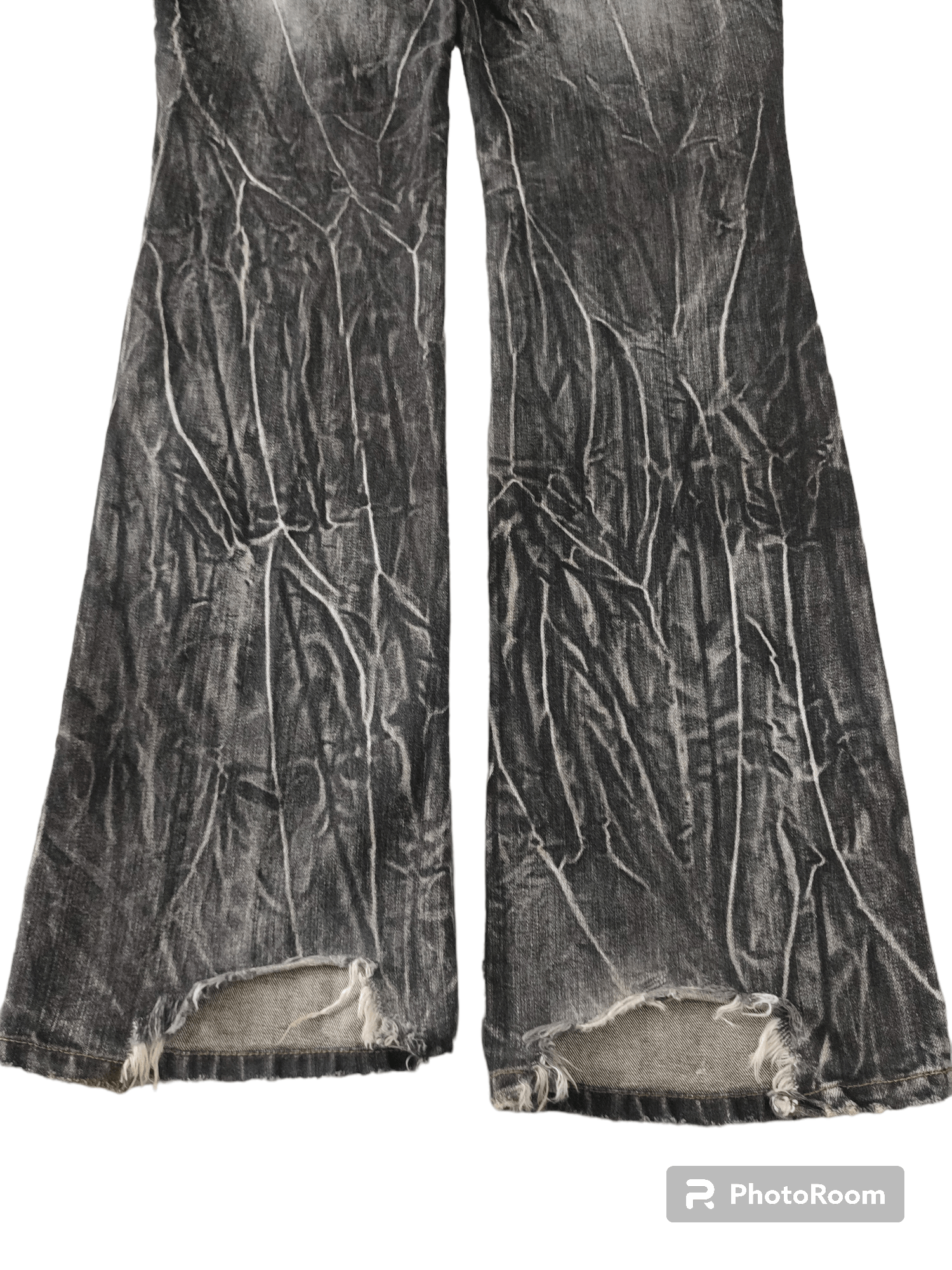 Japanese Brand × Tribal Streetwear Thunder Whiskers Low Rise Distressed Flare Jeans Size US 32 / EU 48 - 8 Thumbnail