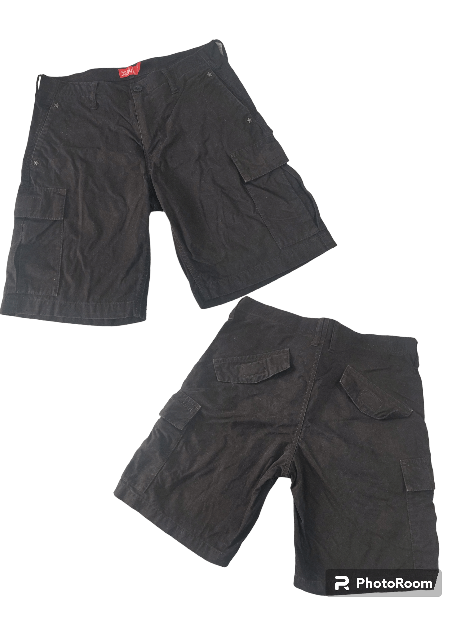 image of Designer X-Girl Multi Pocket Short Pants in Dark Brown, Women's (Size 30)