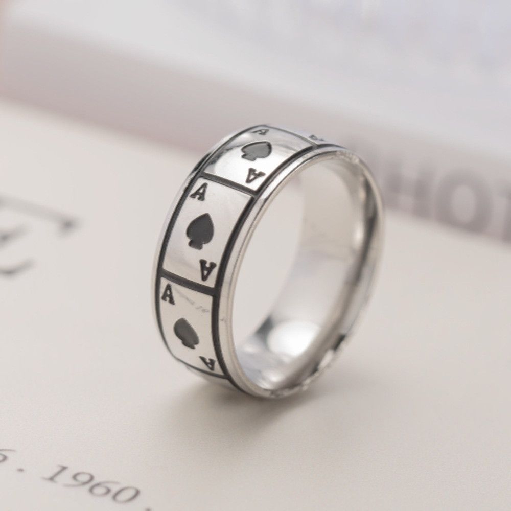Jewelry Retro Playing Cards Rings Size ONE SIZE - 4 Thumbnail