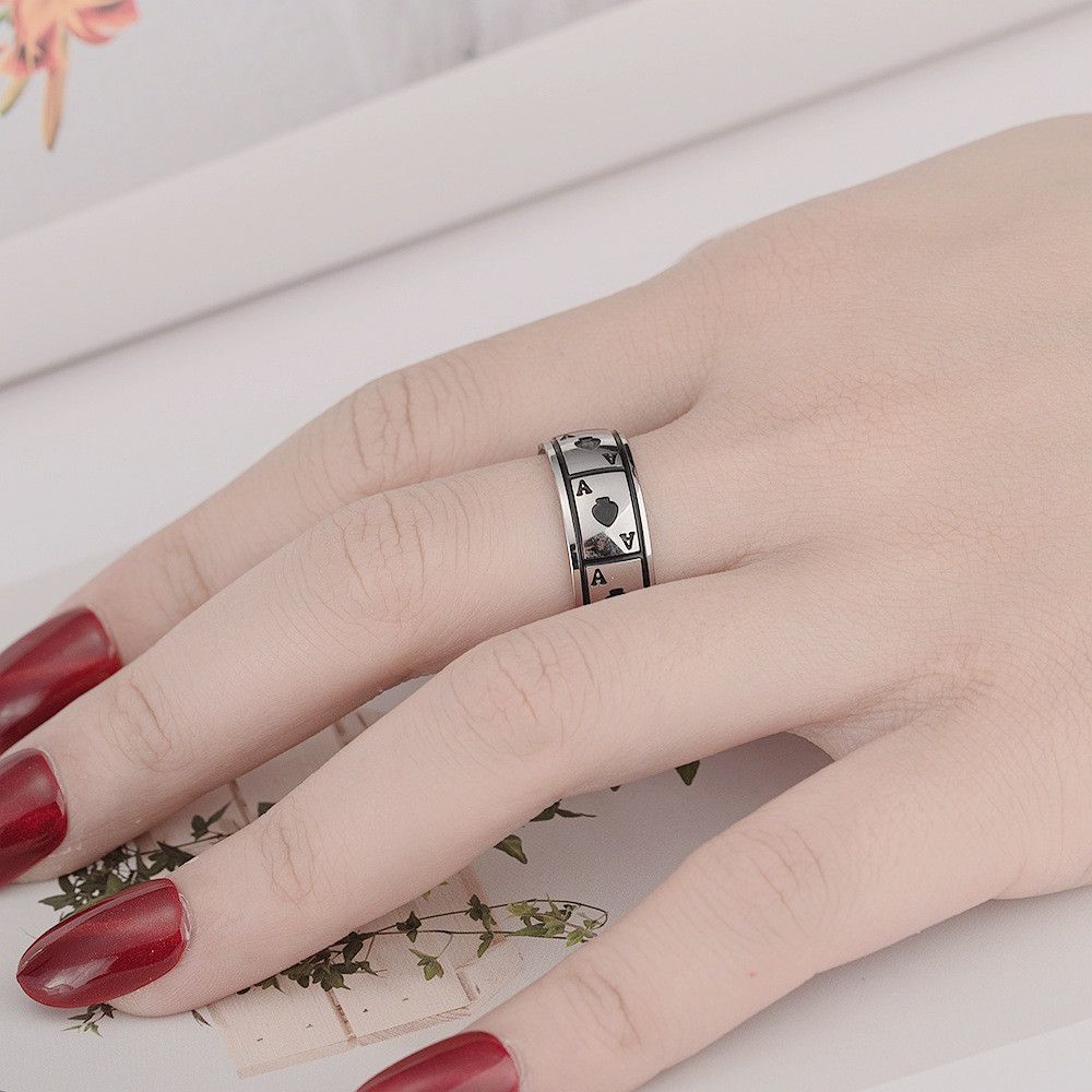 Jewelry Retro Playing Cards Rings Size ONE SIZE - 2 Thumbnail