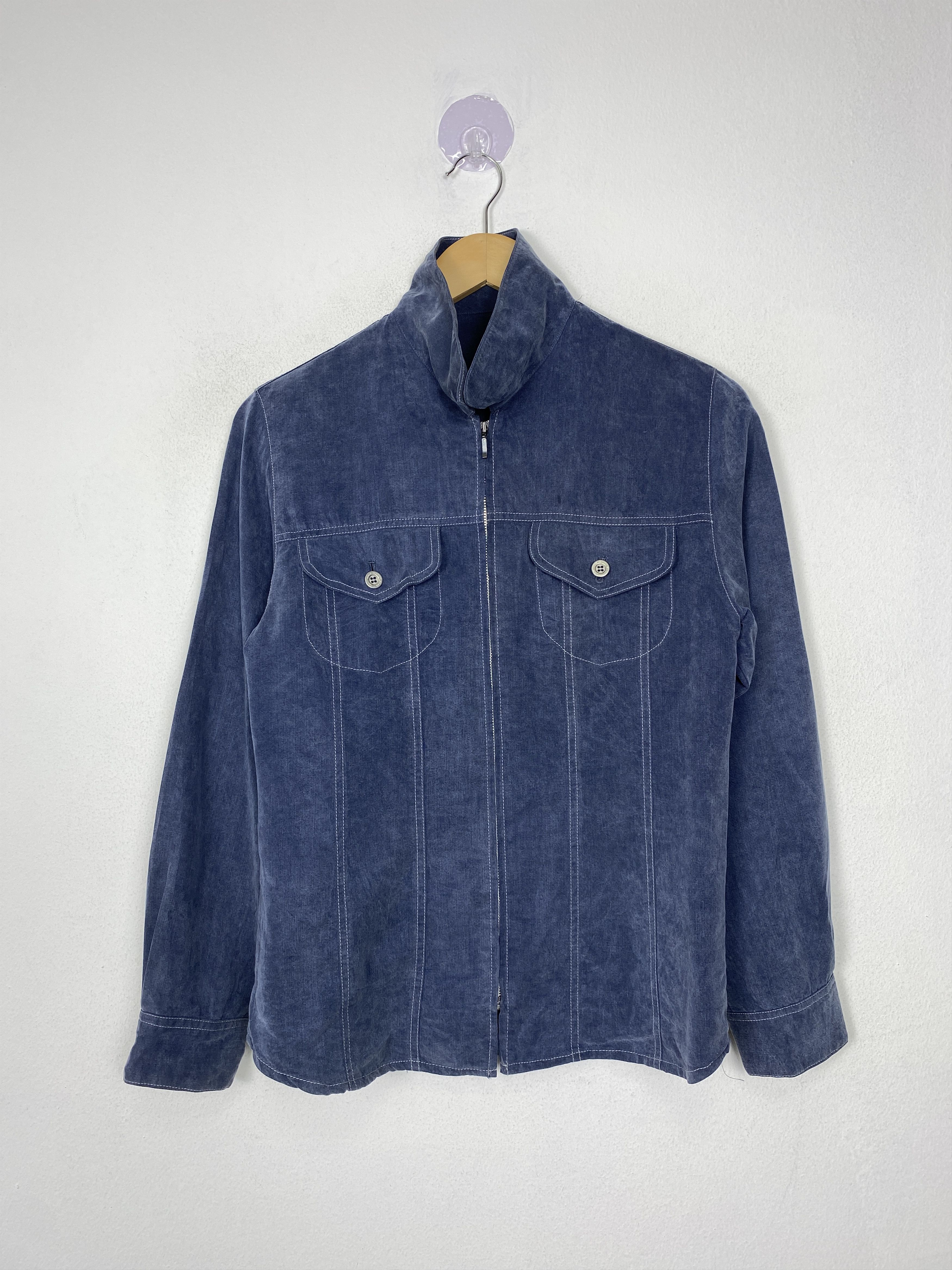 Japanese Brand Vintage Japanese Brand Zip Up Wool Strecth Shirt Size US M / EU 48-50 / 2 - 1 Thumbnail