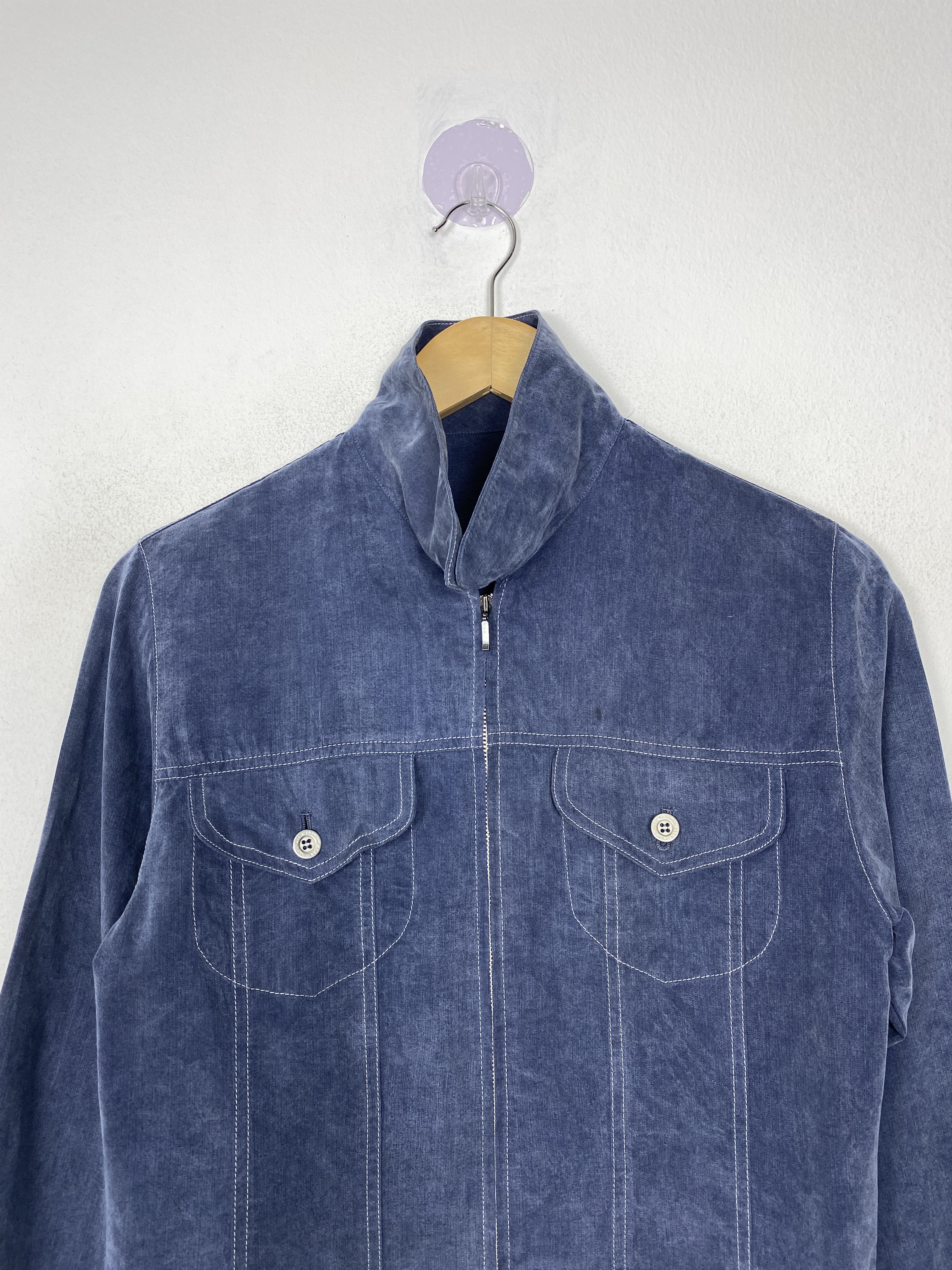 Japanese Brand Vintage Japanese Brand Zip Up Wool Strecth Shirt Size US M / EU 48-50 / 2 - 2 Thumbnail