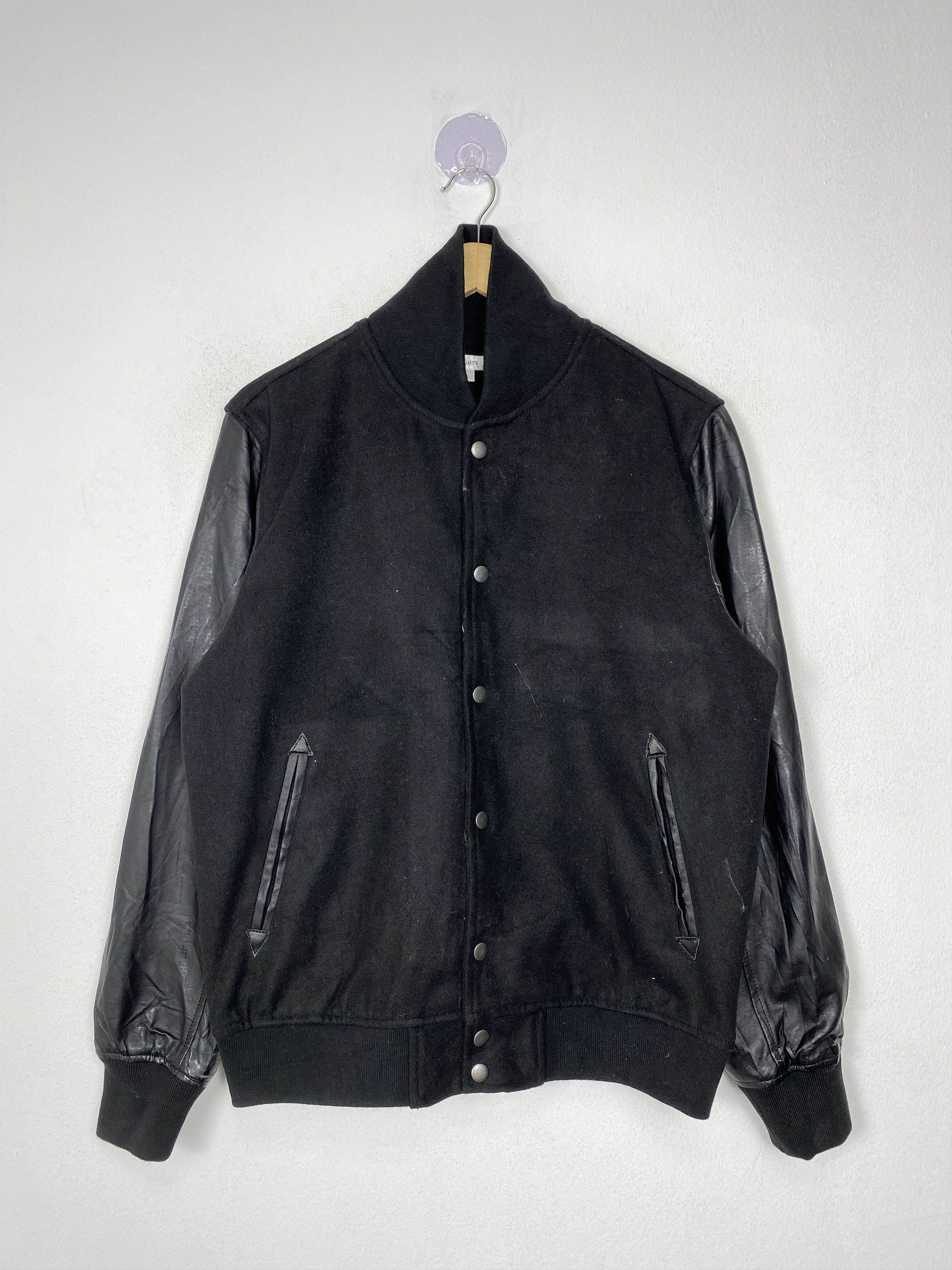 Japanese Brand Vintage Nylaus Button Up Black Wool Varsity Jacket Size US L / EU 52-54 / 3 - 1 Thumbnail