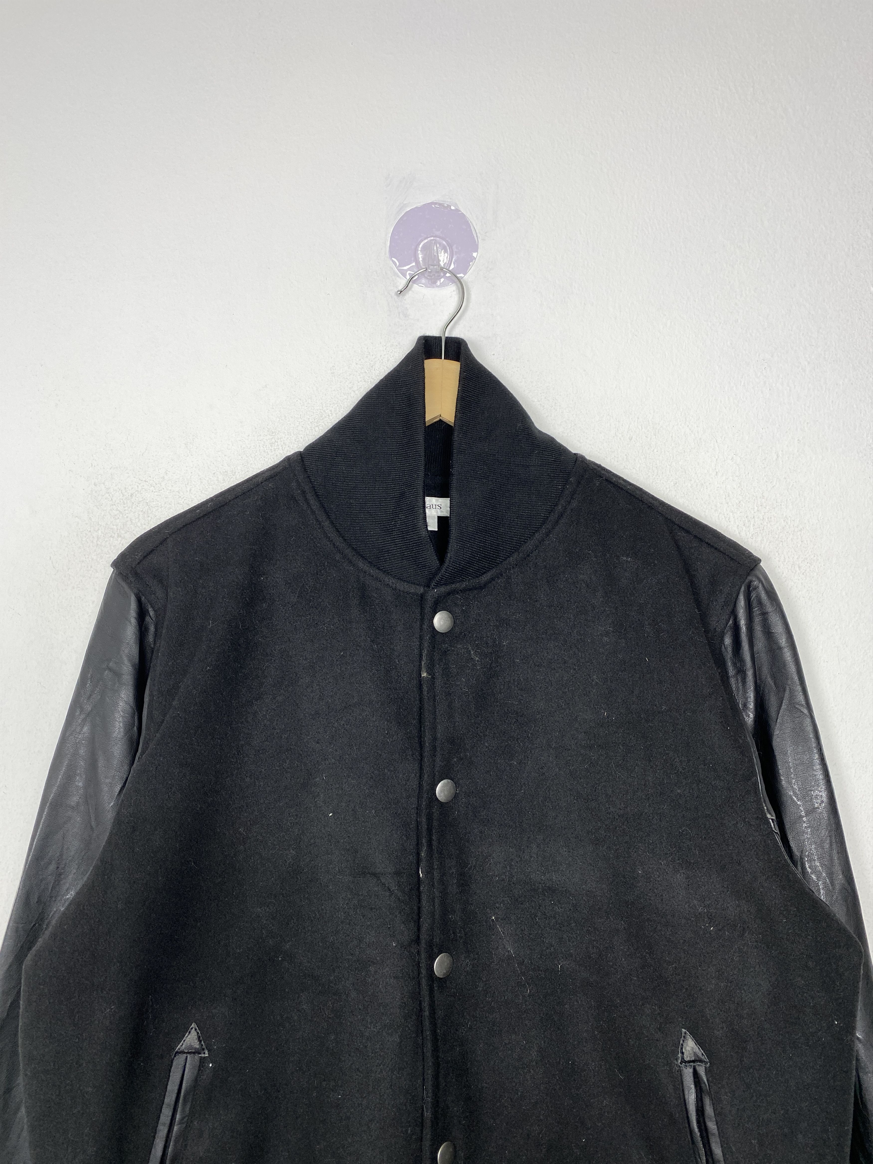 Japanese Brand Vintage Nylaus Button Up Black Wool Varsity Jacket Size US L / EU 52-54 / 3 - 2 Thumbnail