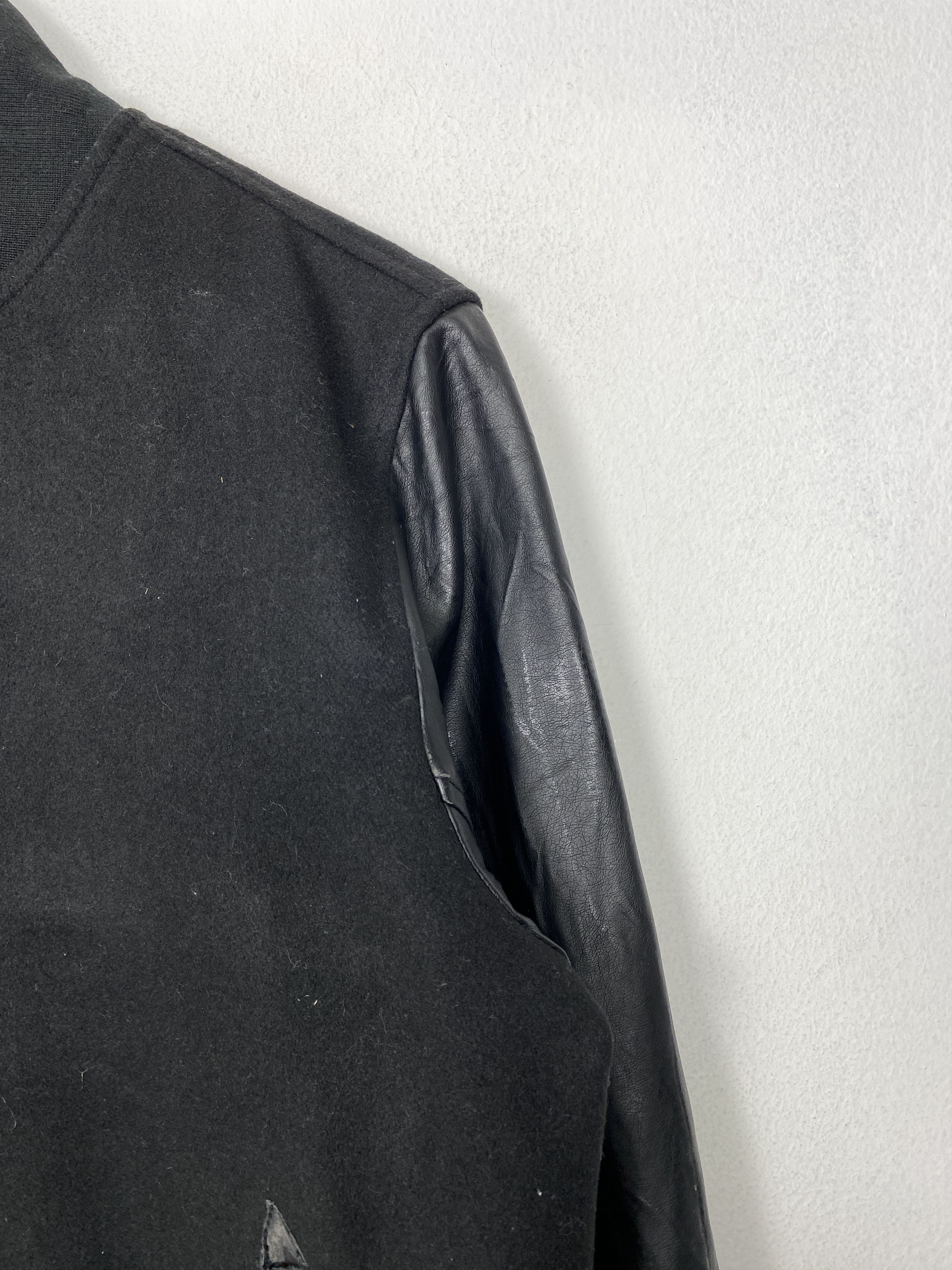 Japanese Brand Vintage Nylaus Button Up Black Wool Varsity Jacket Size US L / EU 52-54 / 3 - 6 Thumbnail