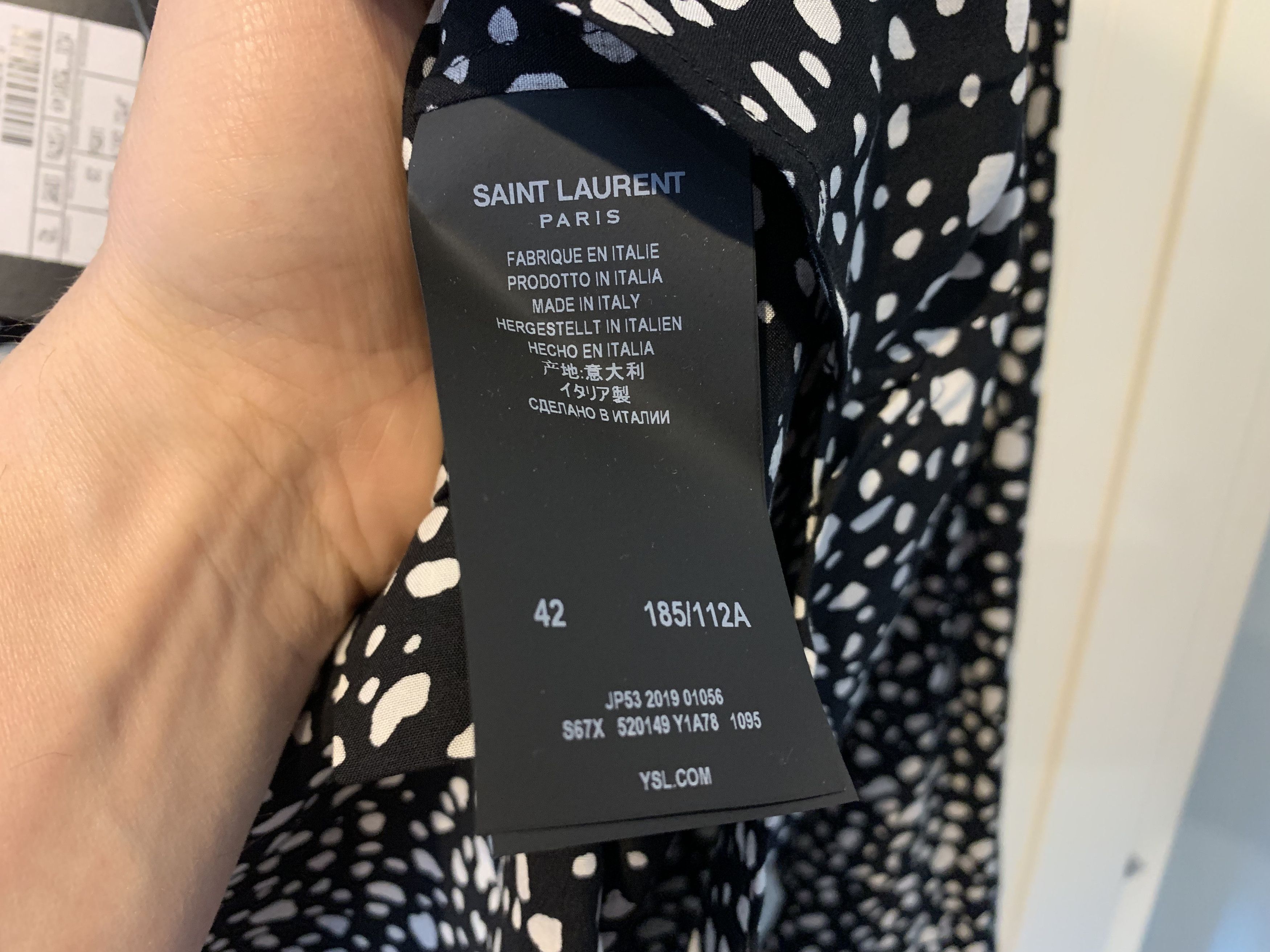 Saint Laurent Paris SS'20 Shirt Viscose Babycat Print Size US L / EU 52-54 / 3 - 6 Thumbnail
