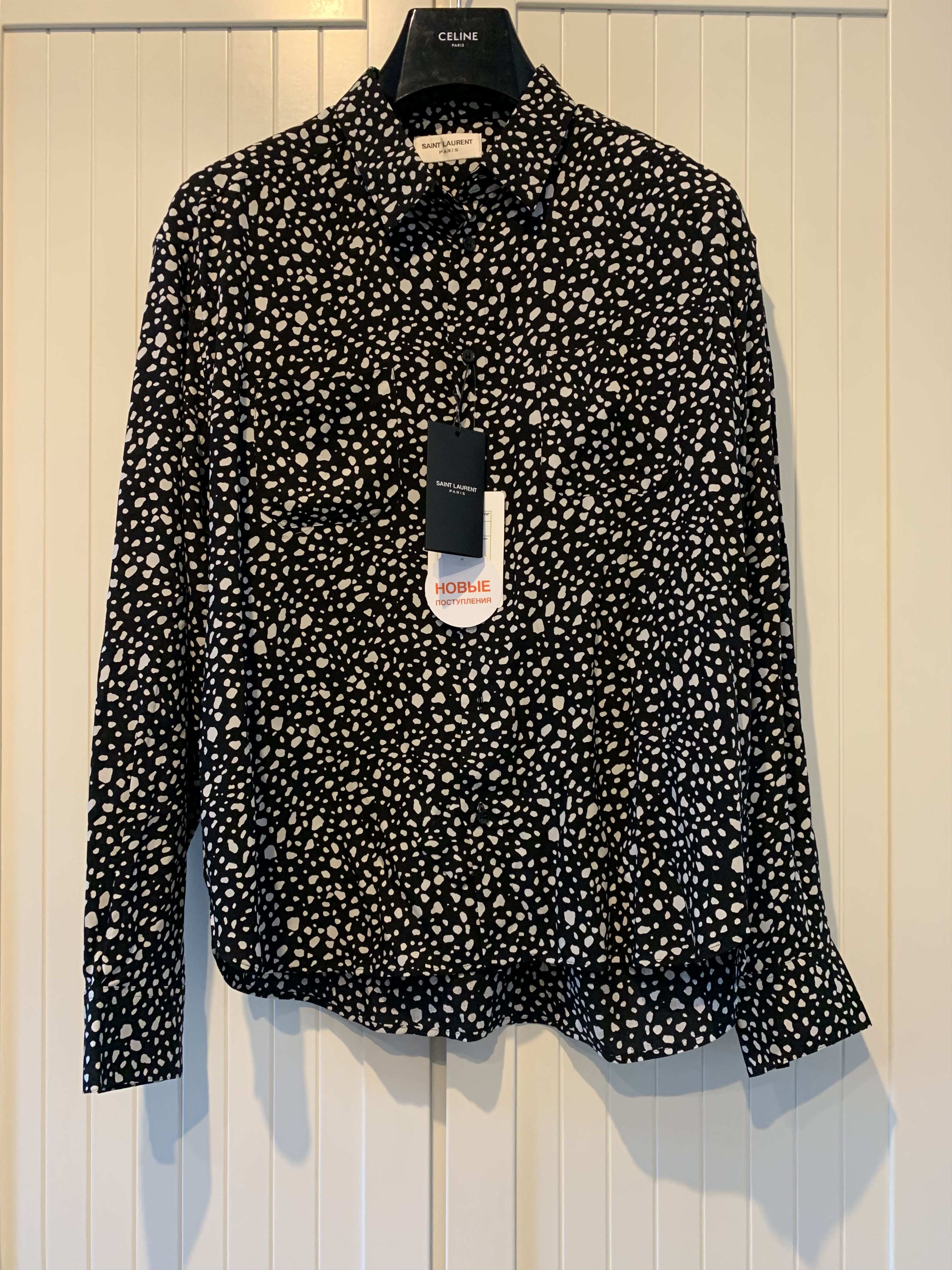 Saint Laurent Paris SS'20 Shirt Viscose Babycat Print Size US L / EU 52-54 / 3 - 2 Thumbnail