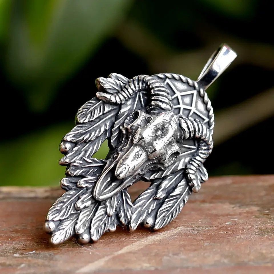 Jewelry Skull Sheep Head Pendant Necklace Size ONE SIZE - 4 Thumbnail