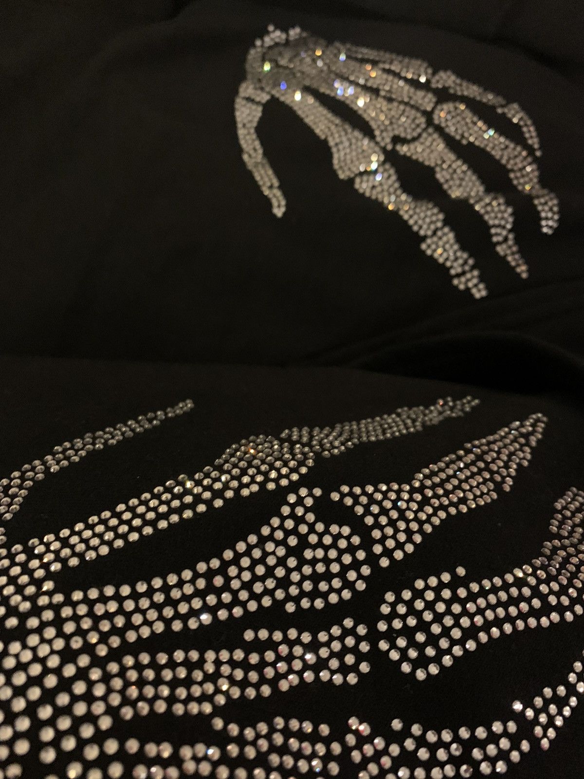 Vintage Rhinestones Skeleton Vintage Hoodie Size US XL / EU 56 / 4 - 3 Thumbnail