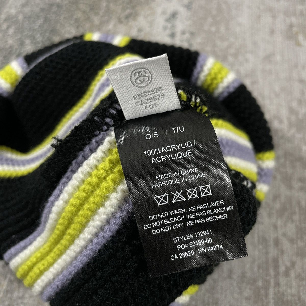Japanese Brand VERTICAL STUSSY LOGO BEANIE - BLACK Size ONE SIZE - 5 Thumbnail