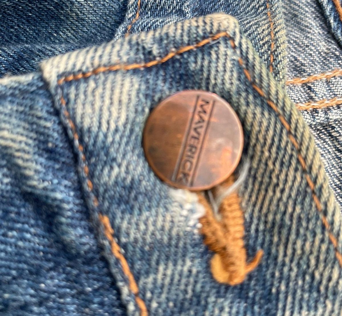 Japanese Brand Vintage Maverick Blue Bell Aging Faded Wash Denim Size US 32 / EU 48 - 10 Thumbnail