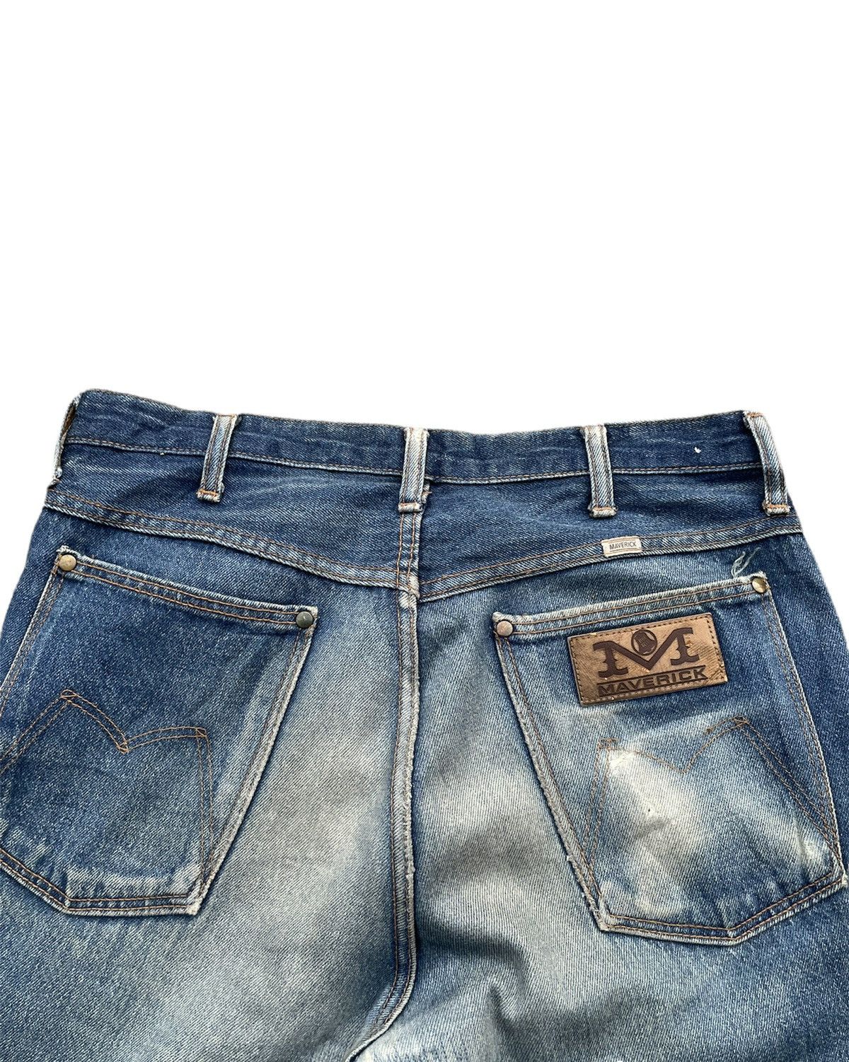 Japanese Brand Vintage Maverick Blue Bell Aging Faded Wash Denim Size US 32 / EU 48 - 15 Thumbnail