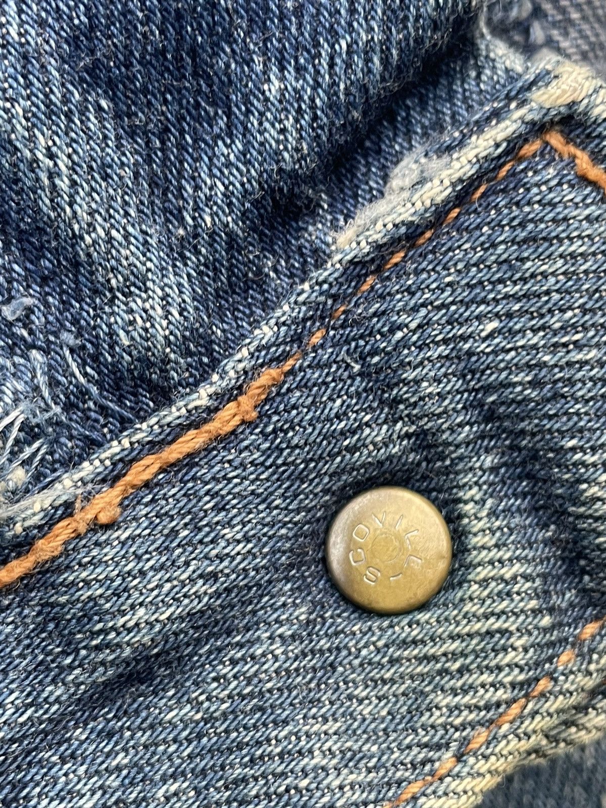 Japanese Brand Vintage Maverick Blue Bell Aging Faded Wash Denim Size US 32 / EU 48 - 21 Thumbnail