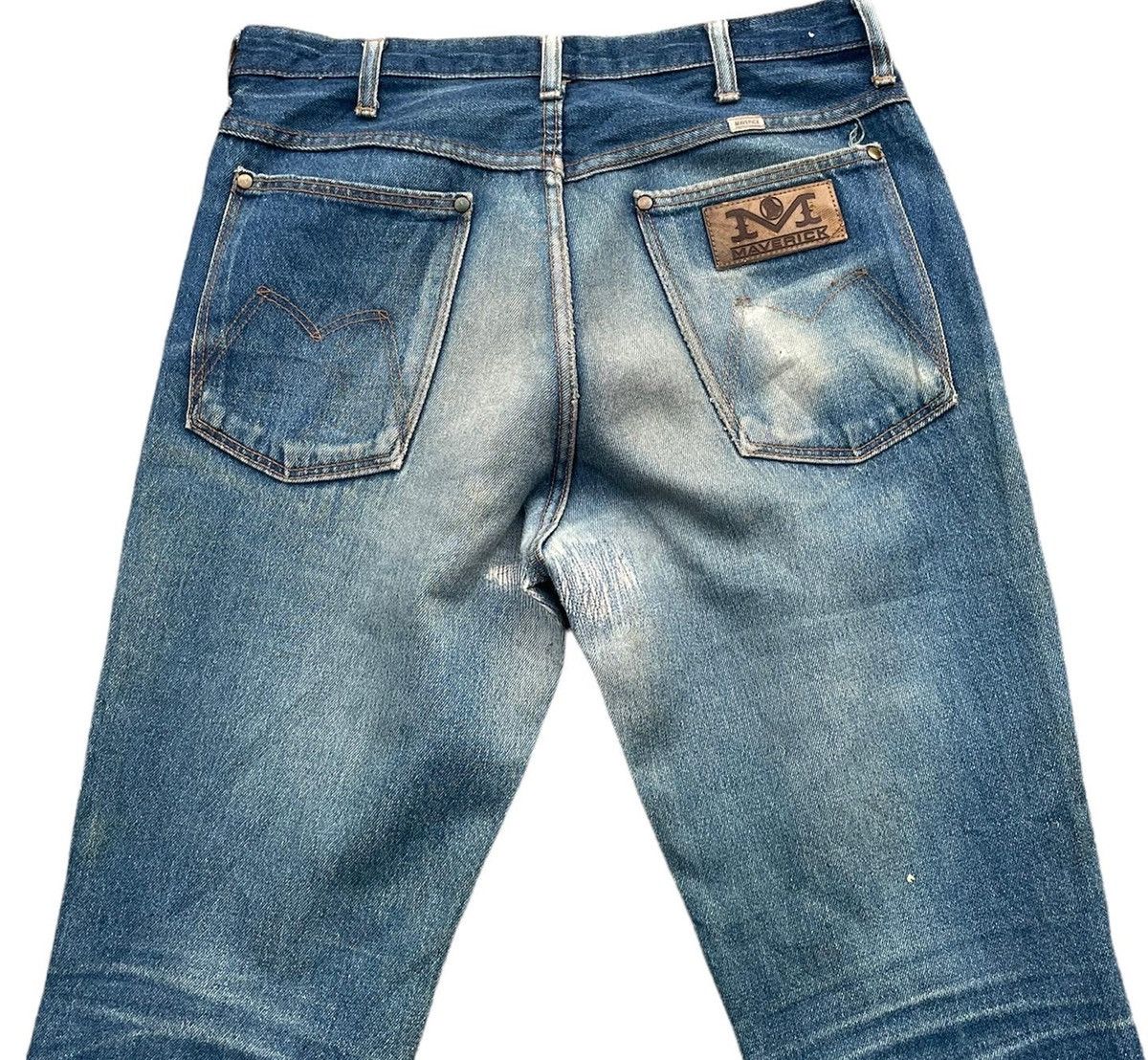 Japanese Brand Vintage Maverick Blue Bell Aging Faded Wash Denim Size US 32 / EU 48 - 7 Thumbnail