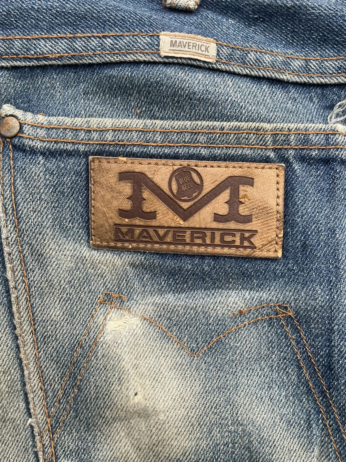 Japanese Brand Vintage Maverick Blue Bell Aging Faded Wash Denim Size US 32 / EU 48 - 18 Thumbnail