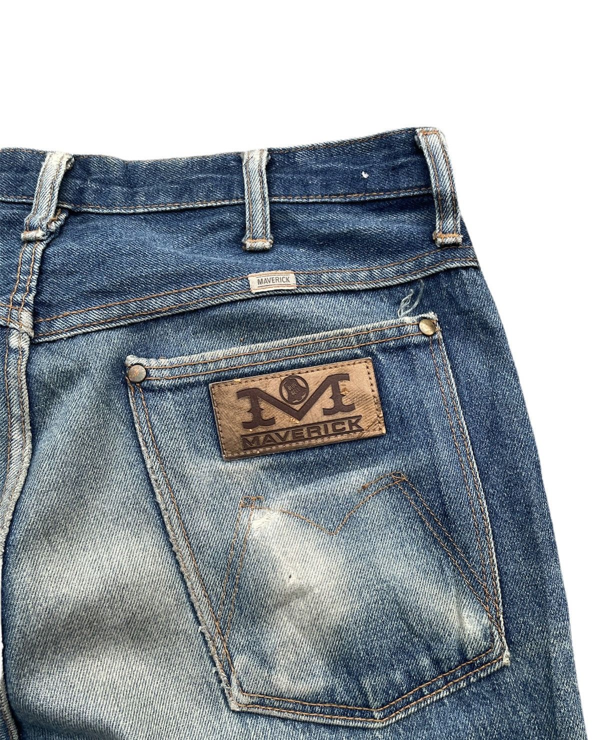 Japanese Brand Vintage Maverick Blue Bell Aging Faded Wash Denim Size US 32 / EU 48 - 16 Thumbnail