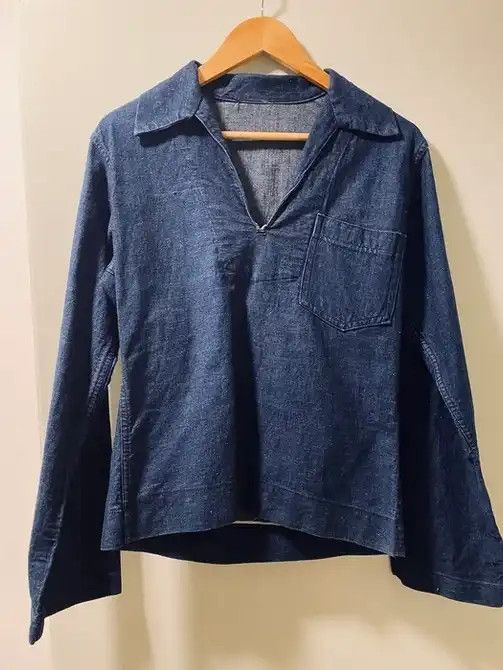 image of 40S VTG Vintage Navy USN Denim Pullover Original, Men's (Size Small)