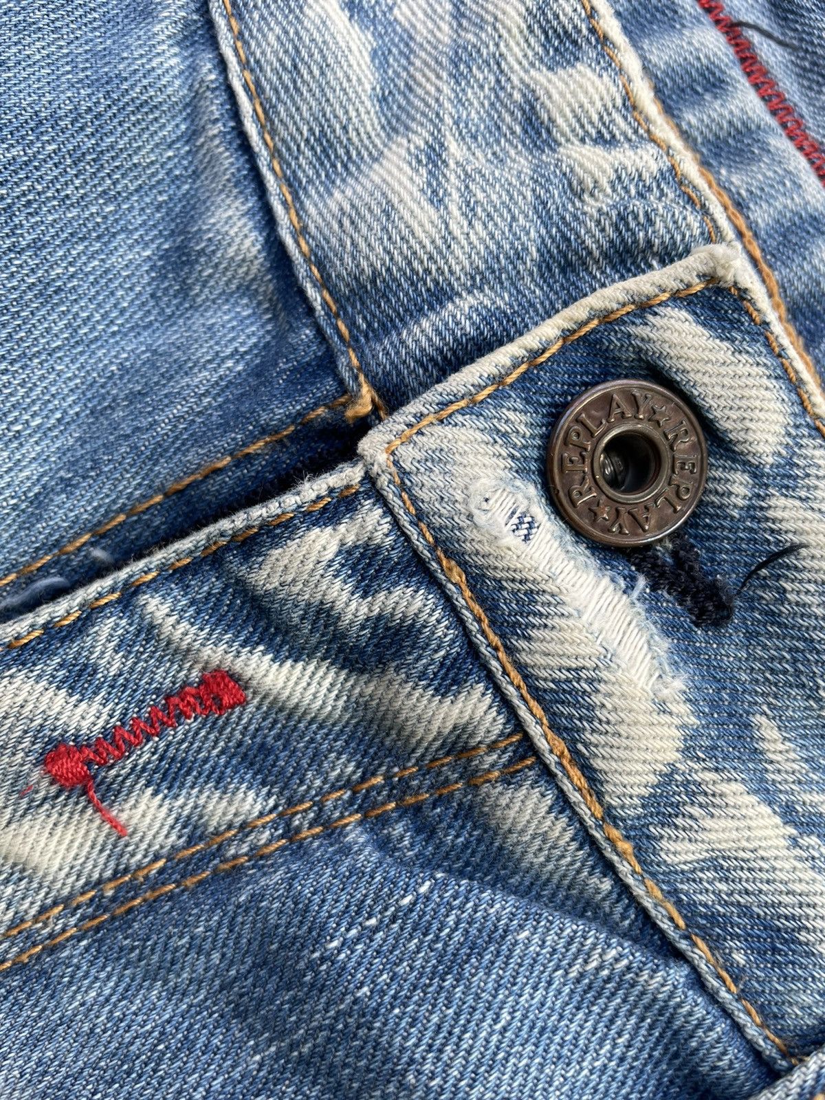 Designer × Replay × Vintage Replay Angels Vintage Aging Wash Denim Size US 33 - 17 Thumbnail