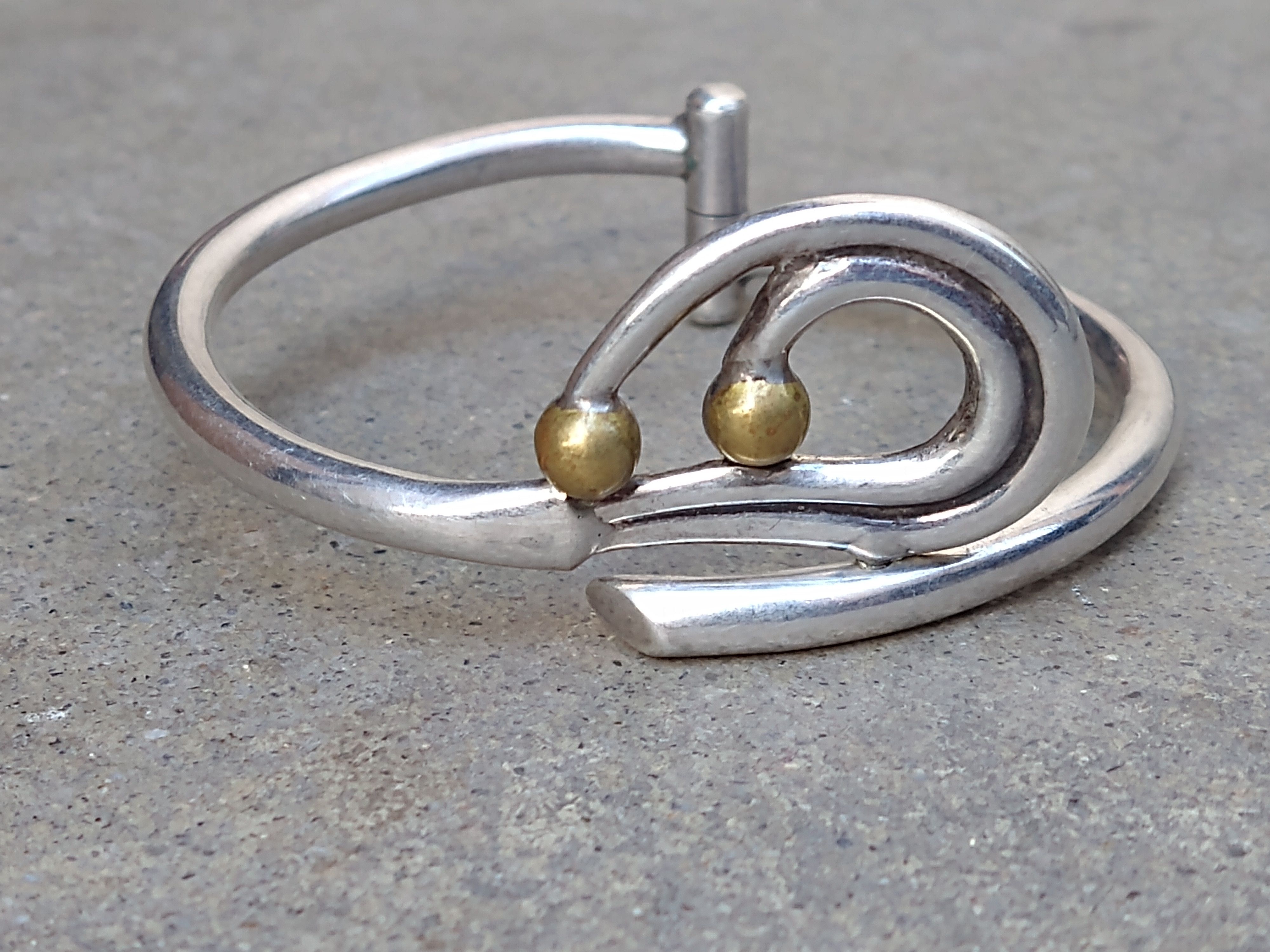 Jewelry Sterling Silver Bracelet Hinge Modern Mexico 7" 19.5g Size ONE SIZE - 2 Thumbnail