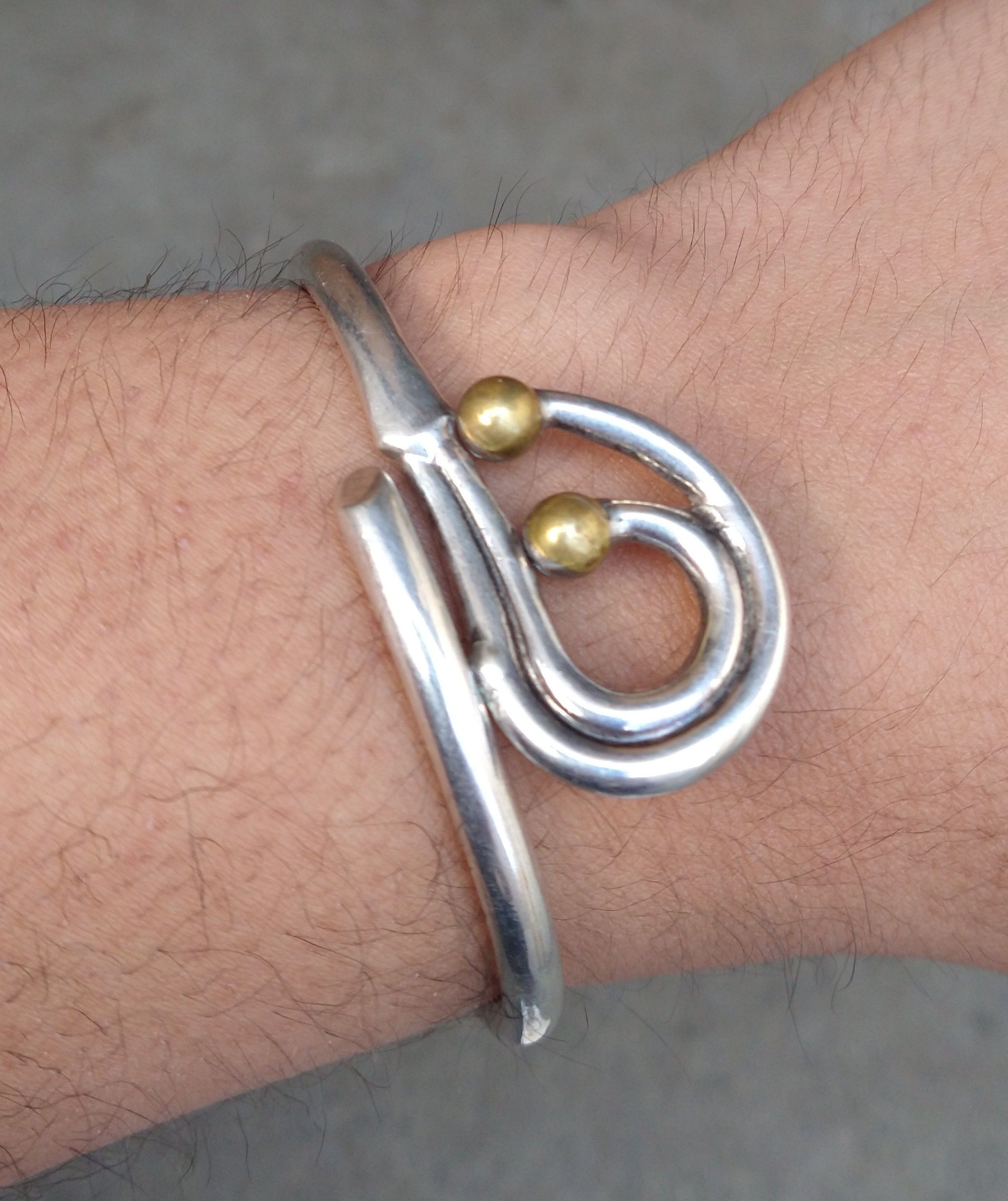 Jewelry Sterling Silver Bracelet Hinge Modern Mexico 7" 19.5g Size ONE SIZE - 12 Thumbnail