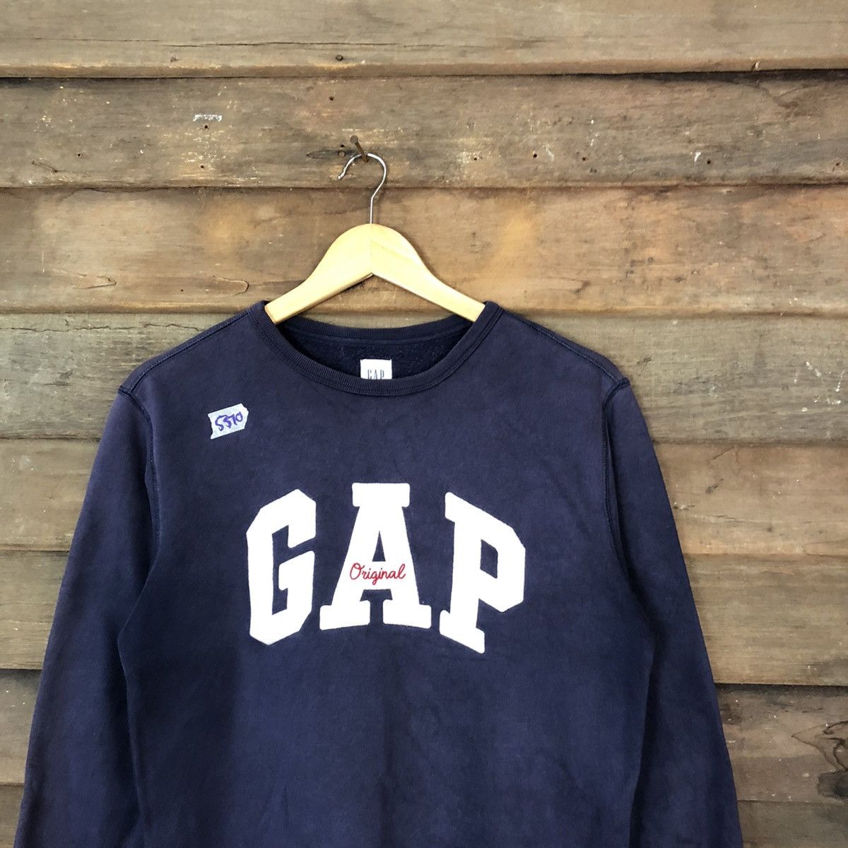 Gap × Vintage Gap spellout vintage kenye west Dark Blue Sweathshirt #5510 Size XS / US 0-2 / IT 36-38 - 2 Thumbnail
