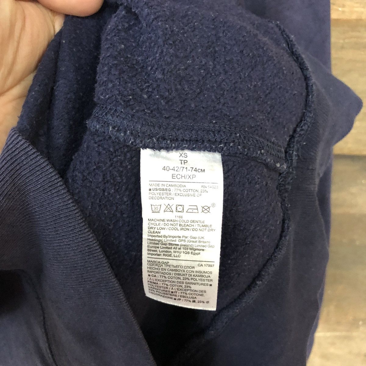 Gap × Vintage Gap spellout vintage kenye west Dark Blue Sweathshirt #5510 Size XS / US 0-2 / IT 36-38 - 9 Thumbnail