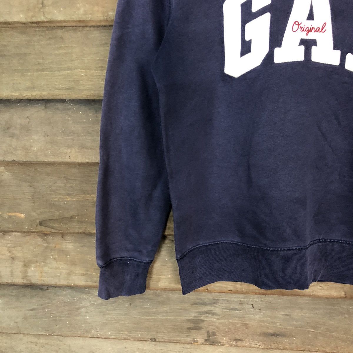 Gap × Vintage Gap spellout vintage kenye west Dark Blue Sweathshirt #5510 Size XS / US 0-2 / IT 36-38 - 4 Thumbnail