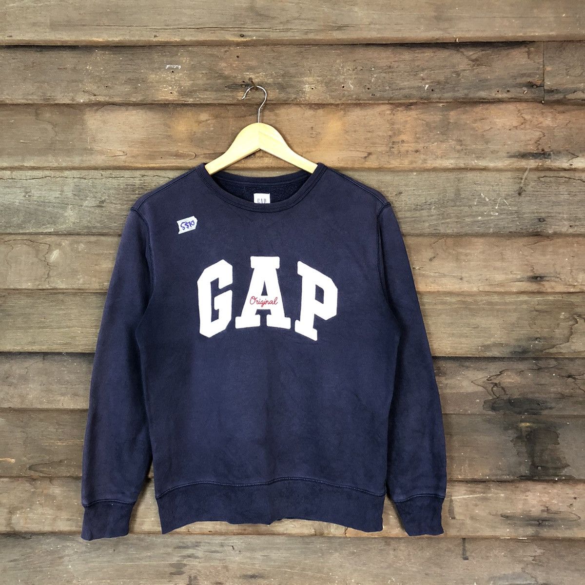 image of Gap Spellout Vintage Kenye West Dark Blue Sweathshirt 5510, Women's (Size XS)